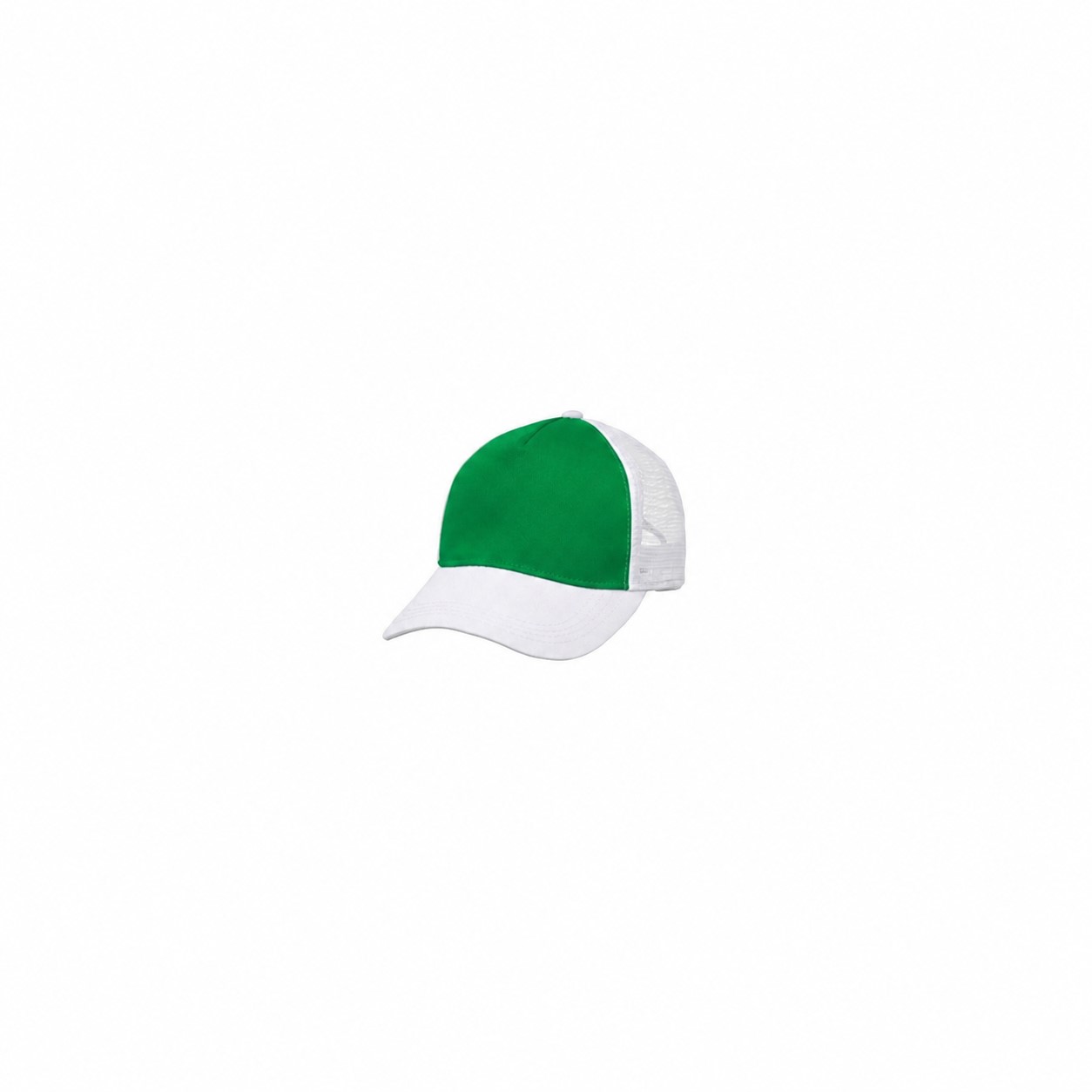Structured Five Panel Trucker Cap — Green/White