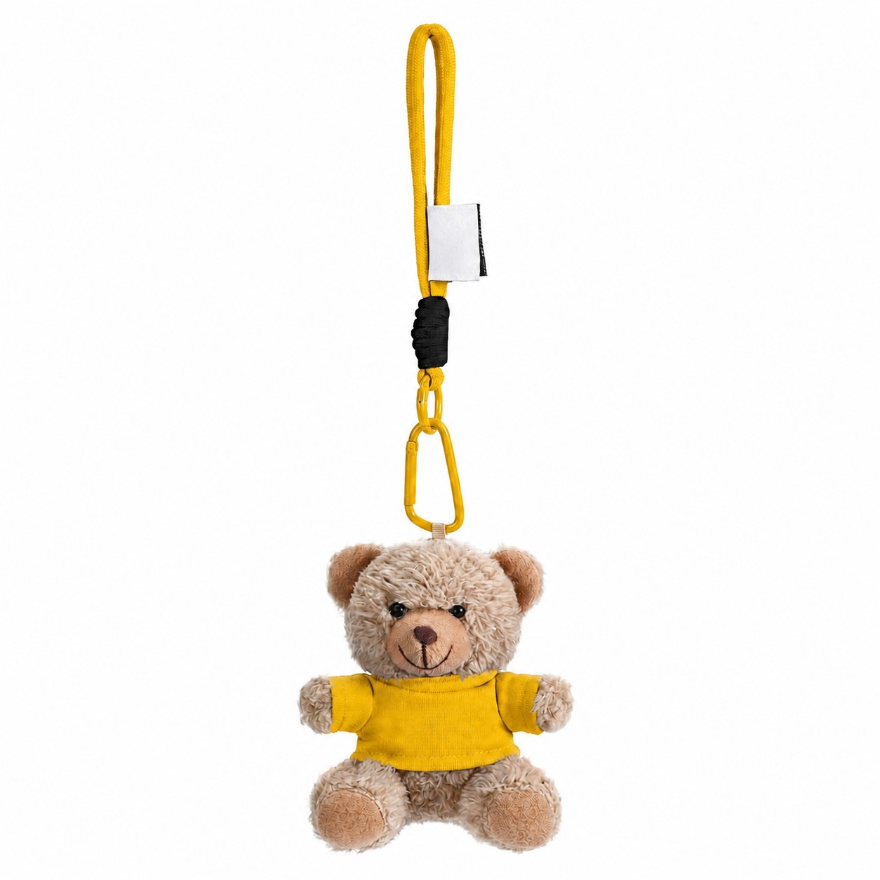 Plush Teddy Bear Keychain With Shirt — Yellow/Khaki Beige