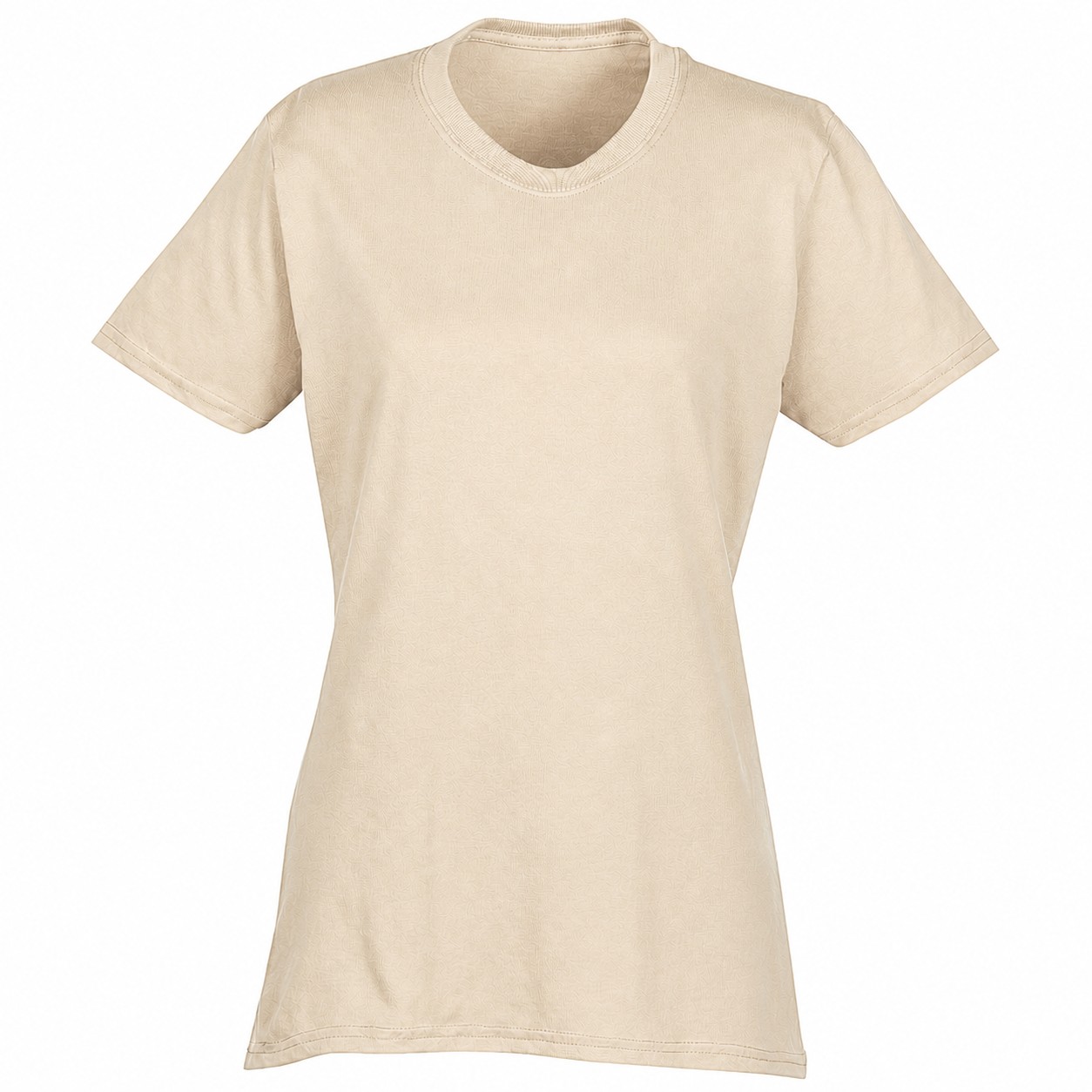 Ladies Cotton Polyester Crewneck Tee — Beige
