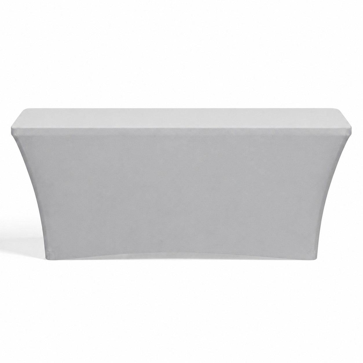 Zippered Six Foot Stretch Table Cover — Silver