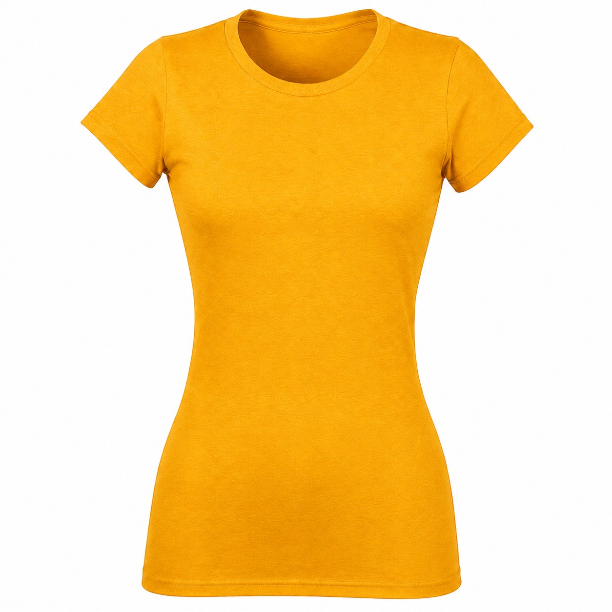 Fitted Ladies Cotton Crewneck Tee — Gold