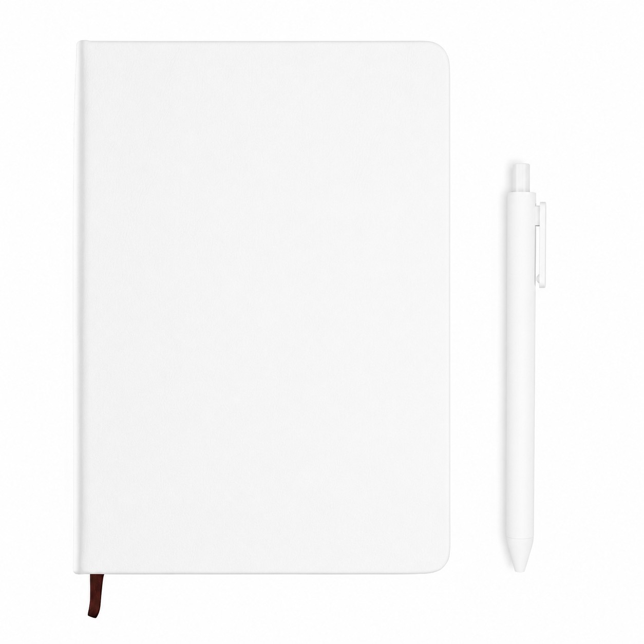 A5 PU Hardcover Notebook Pen Set — Clear White