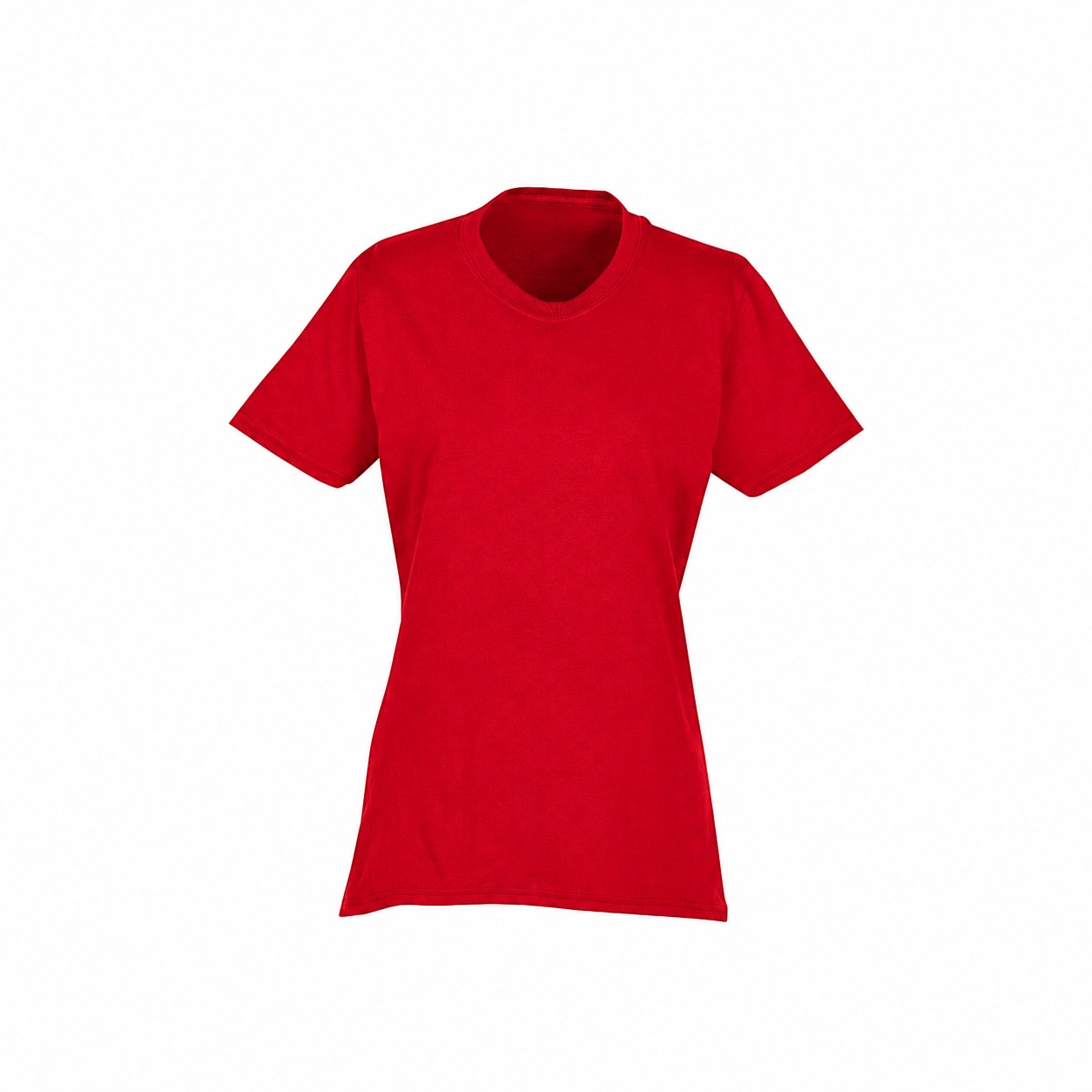 Ladies Cotton-Polyester Blend T-Shirt — Red
