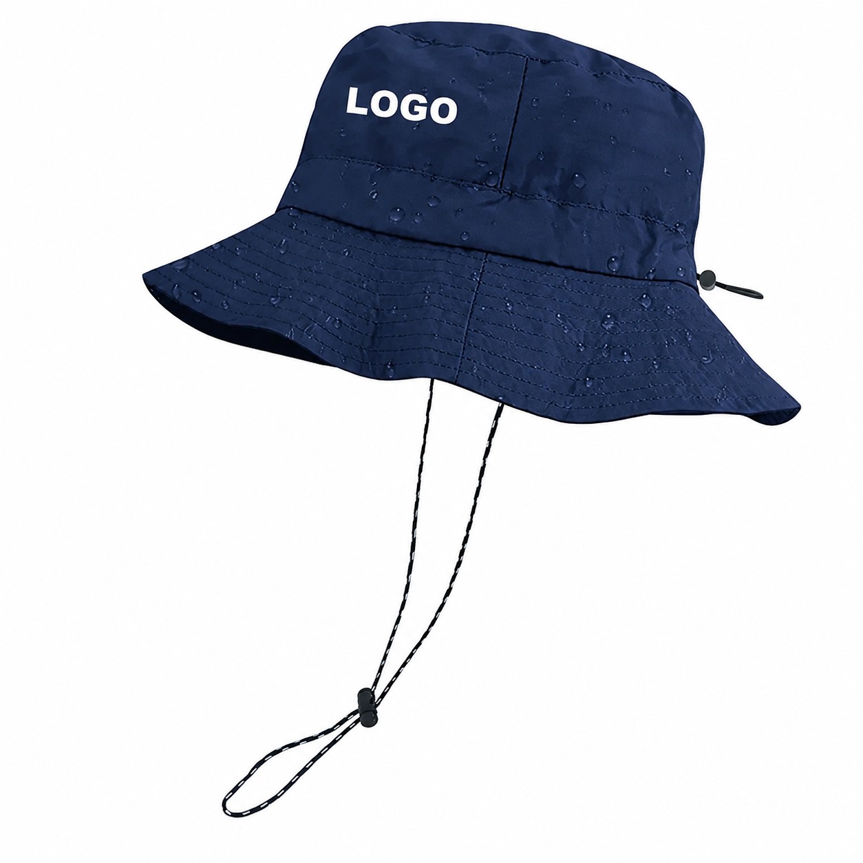 Side Toggle Polyester Bucket Hat — Navy Blue