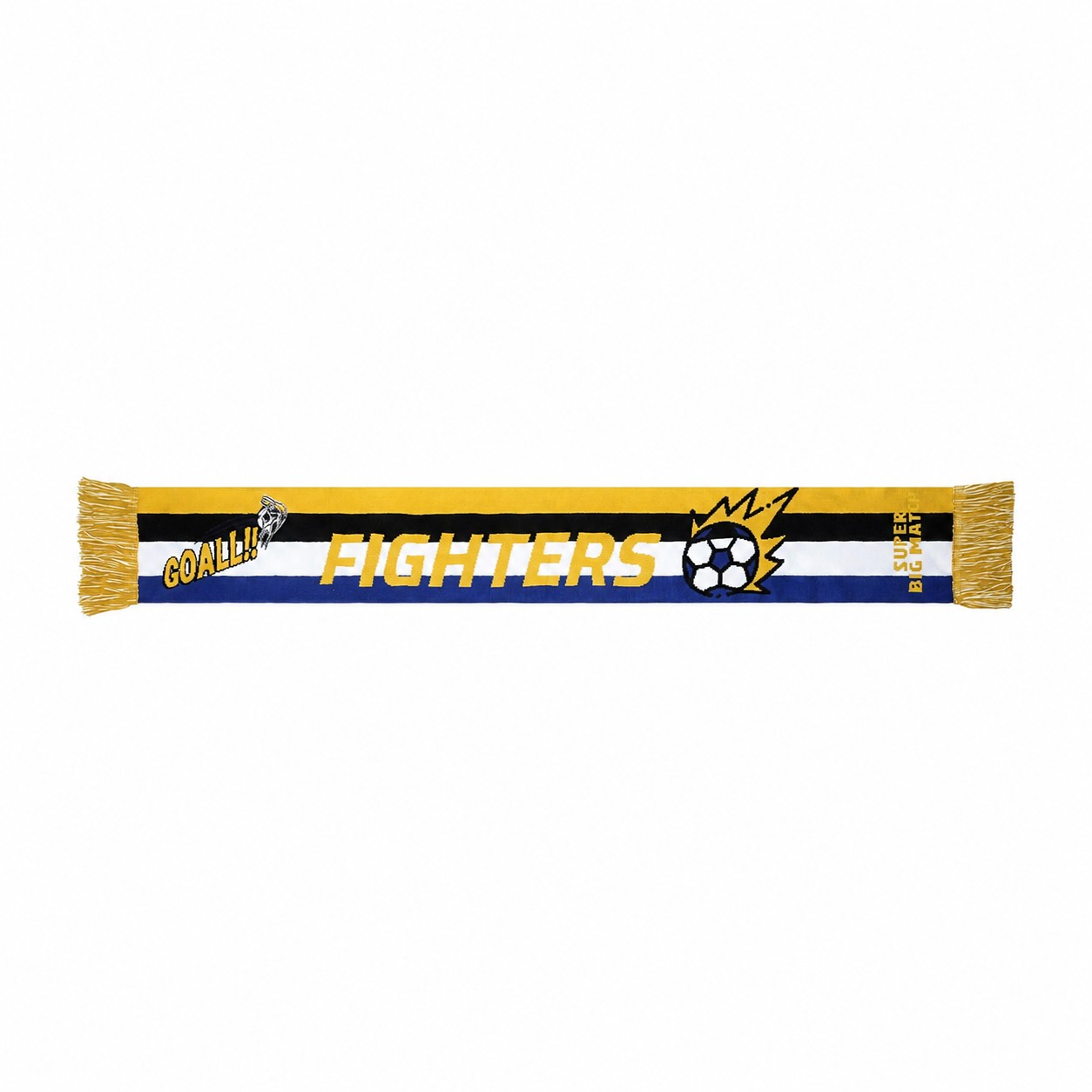 Jacquard Knit Soccer Scarf — Gold
