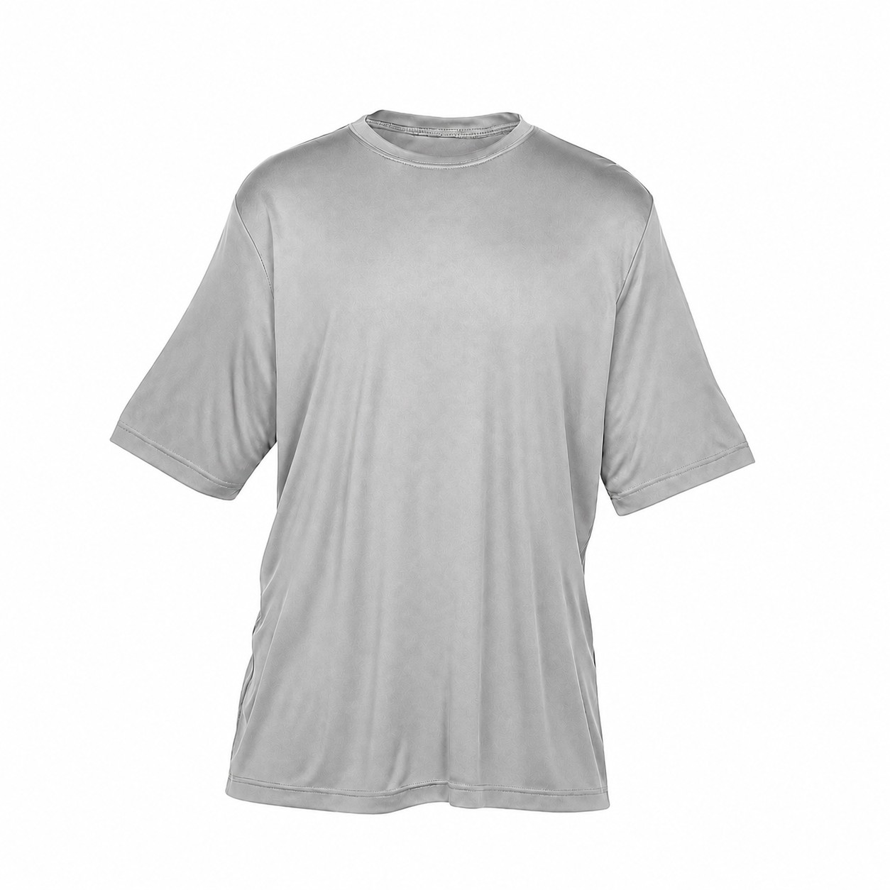 Polyester Crewneck Performance Tee — Silver