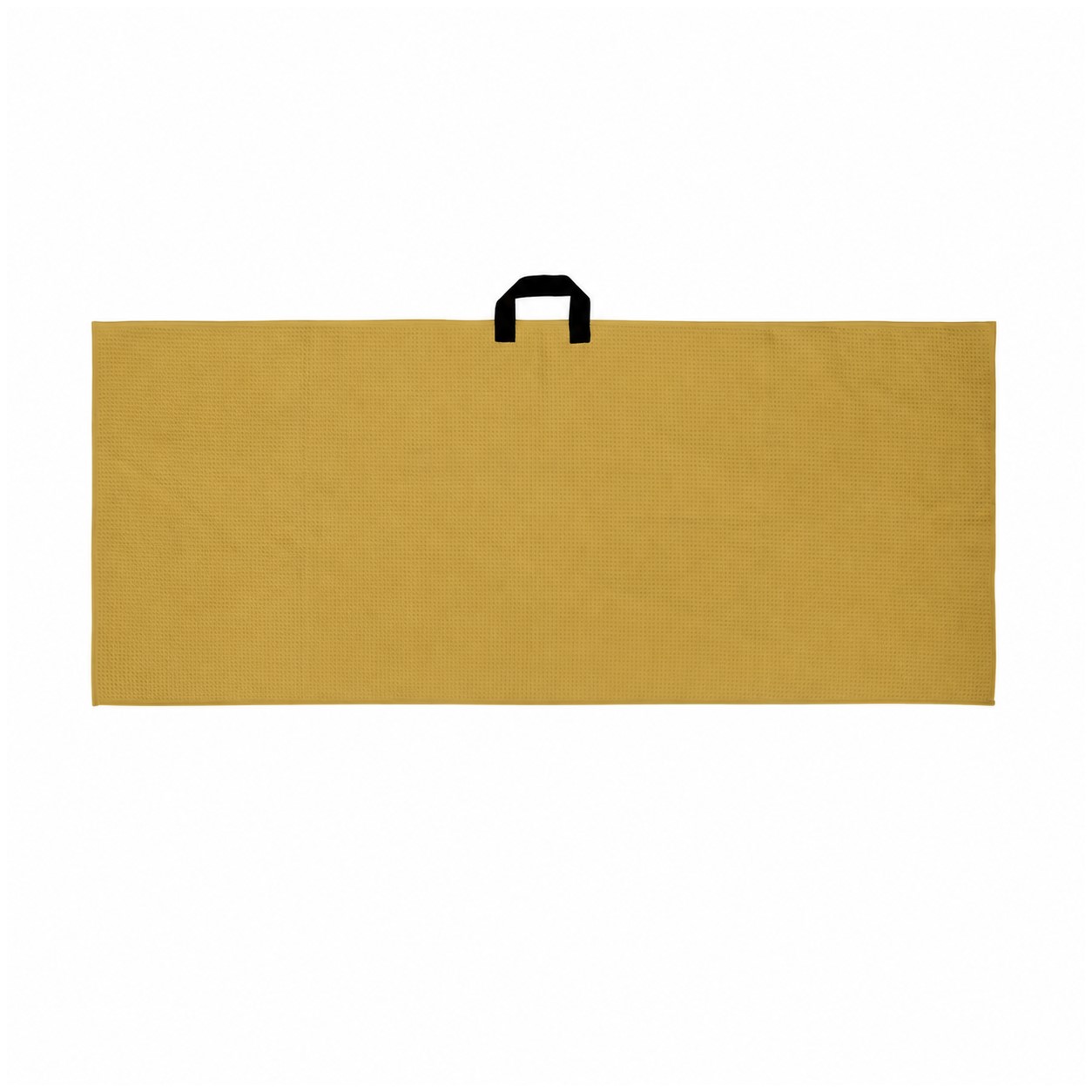 Waffle Golf Towel With Webbing Loop — Brass Gold
