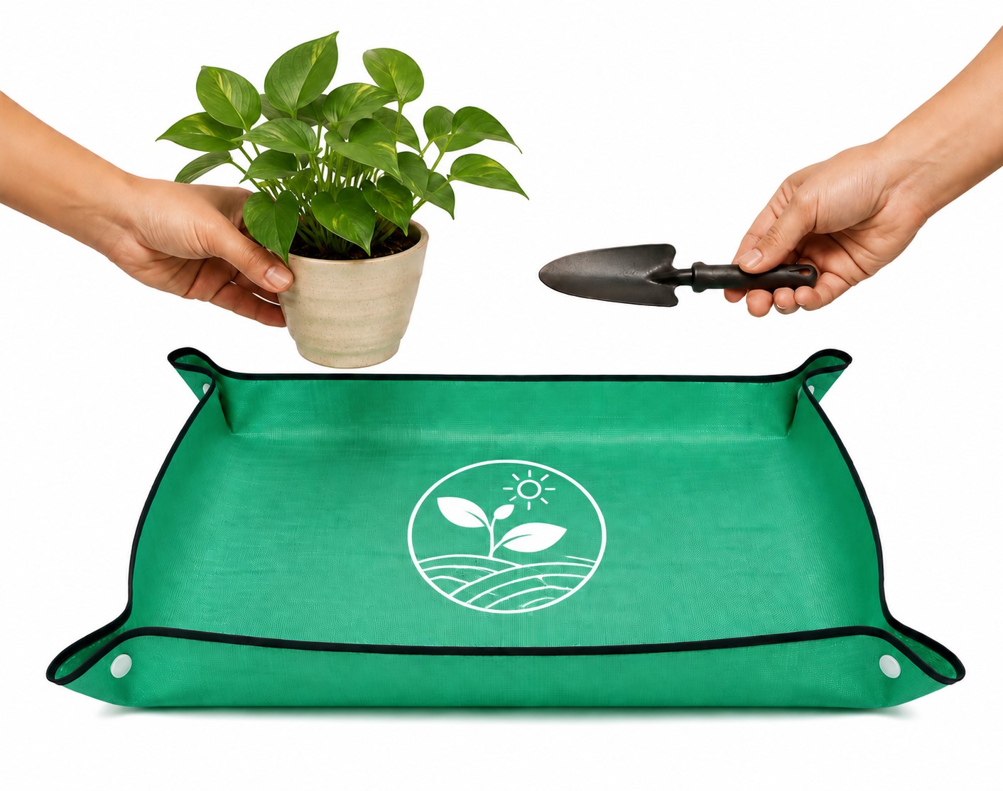Square PE Repotting Mat With Snap Corners