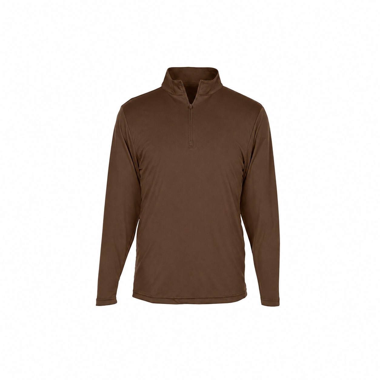 Cotton Quarter Zip Team Shirt — Brown