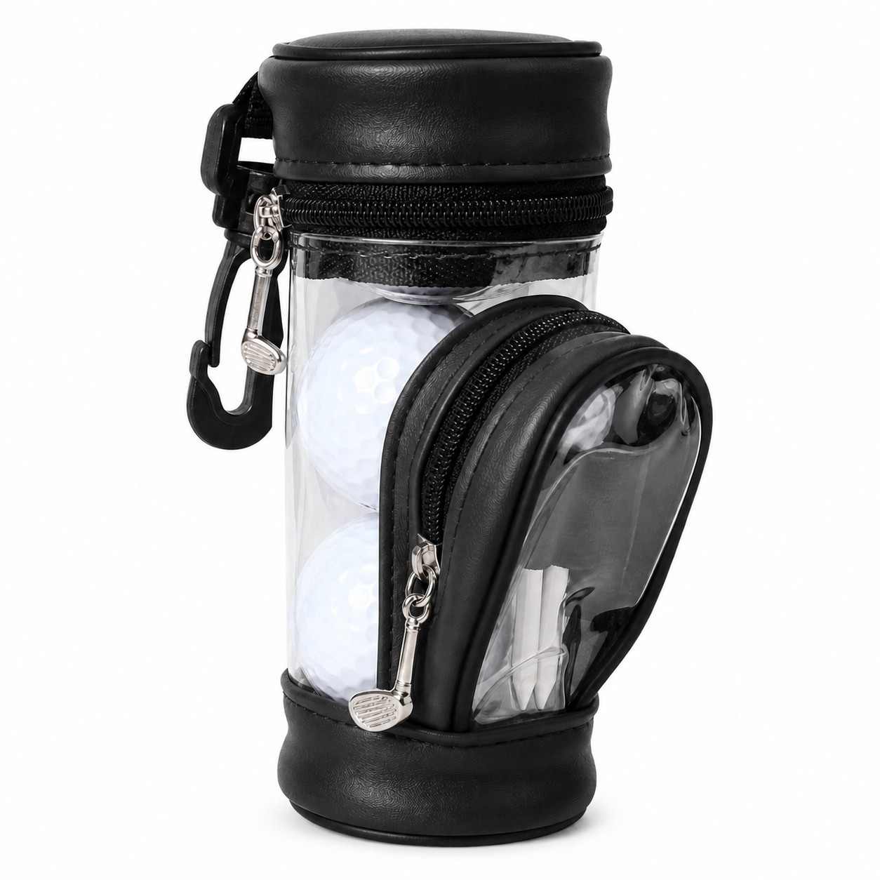 Leather Golf Ball Holder With Clip — view 3