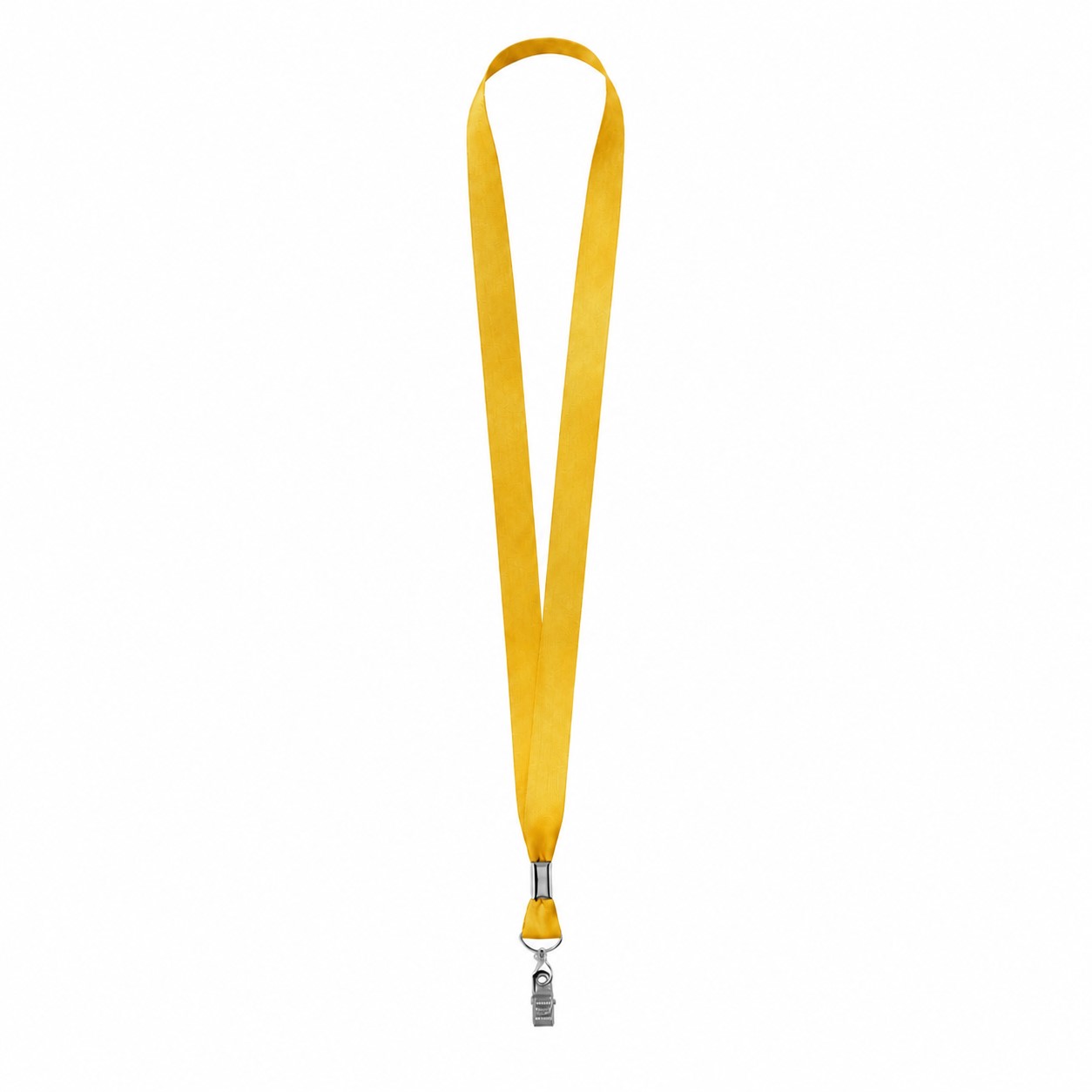 Polyester Lanyard With Bulldog Clip — Gold