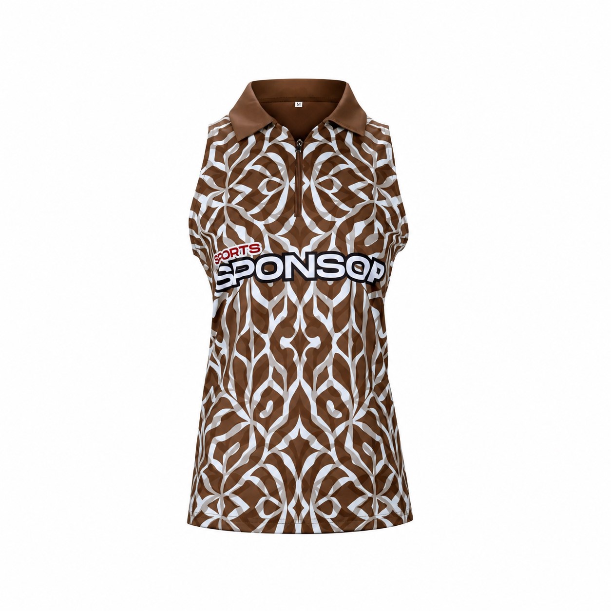 Women's Sleeveless Athletic Polo Shirt — Brown