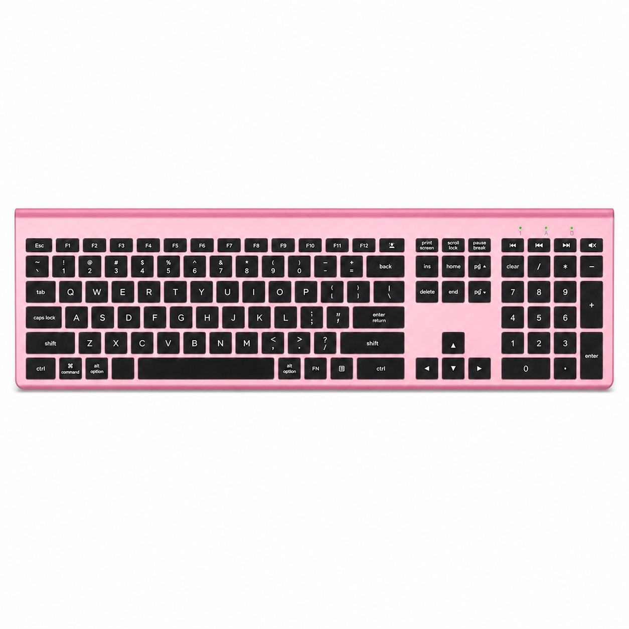 Full Size Rechargeable Wireless Keyboard — Pink
