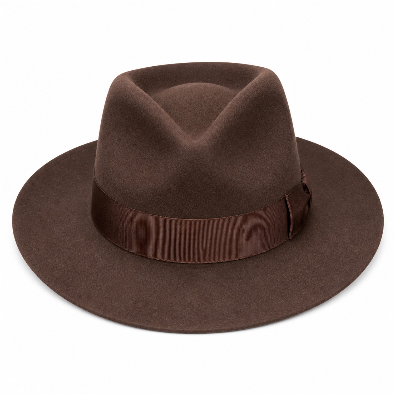 Western Wool Pinch Crown Fedora Hat — view 2