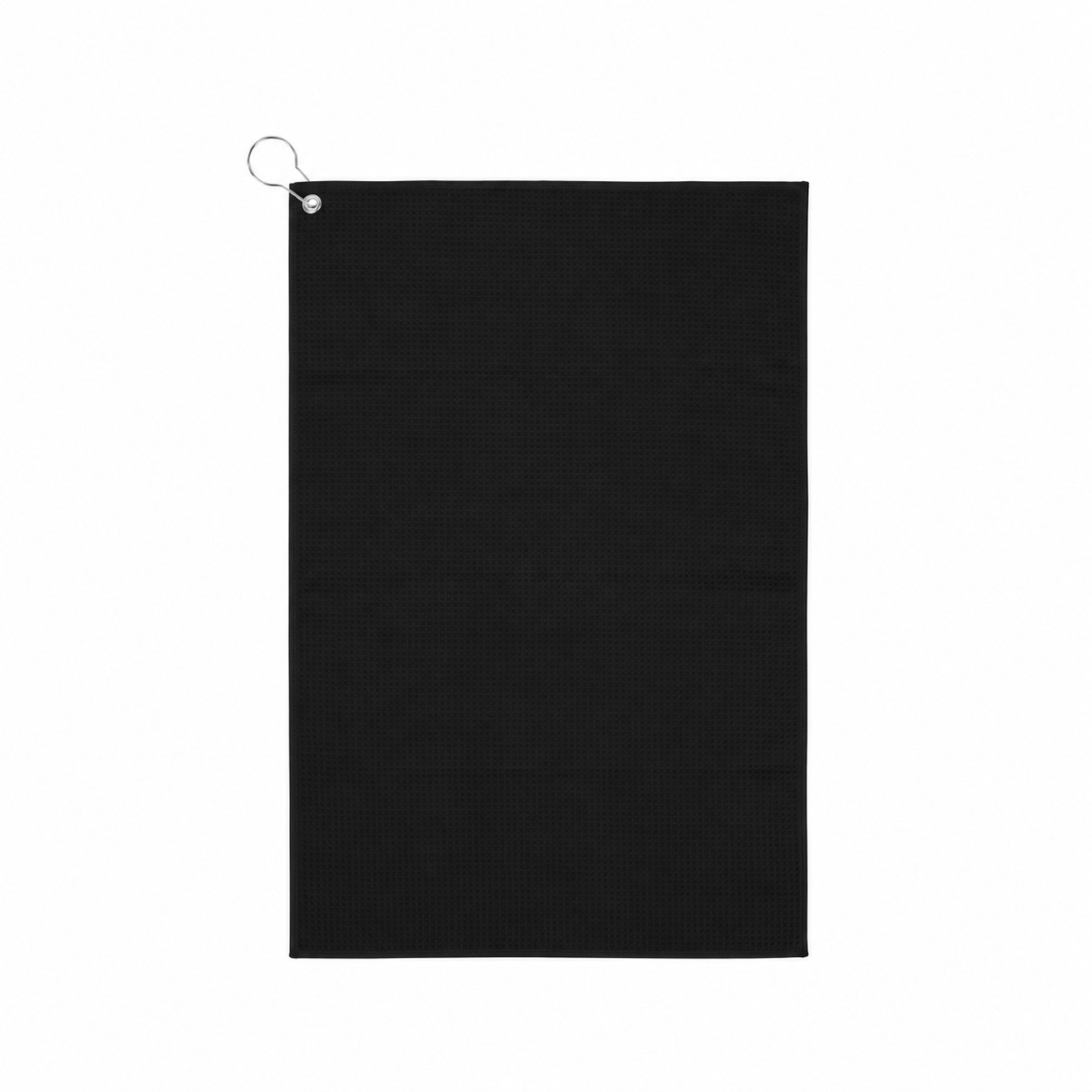 16" Waffle Golf Towel — Black