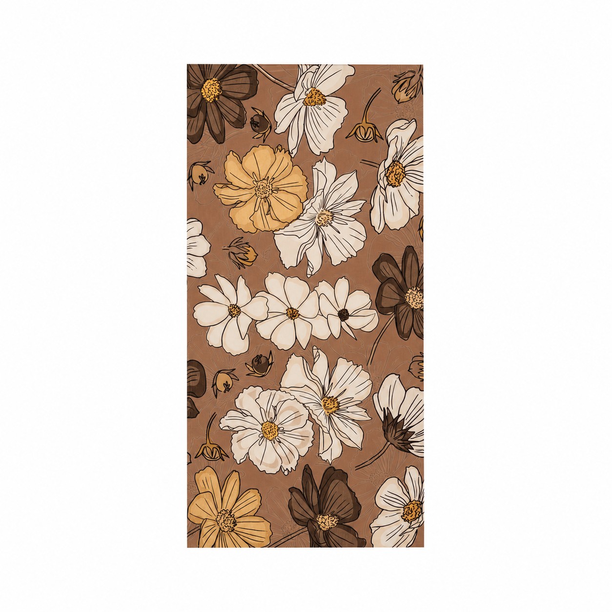 Cotton Velour Beach Towel — Brown
