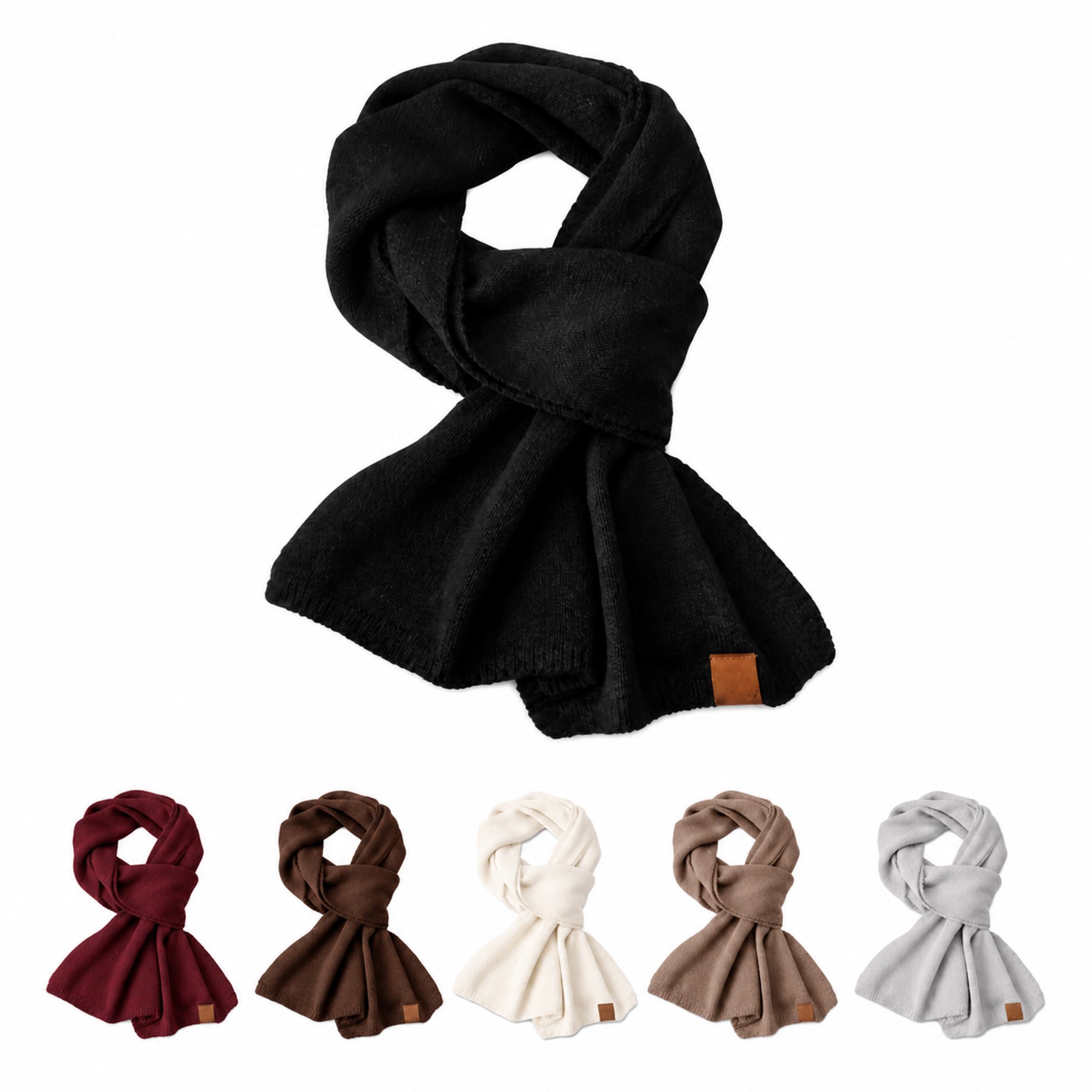 Plush Acrylic Knit Bandanna Scarf
