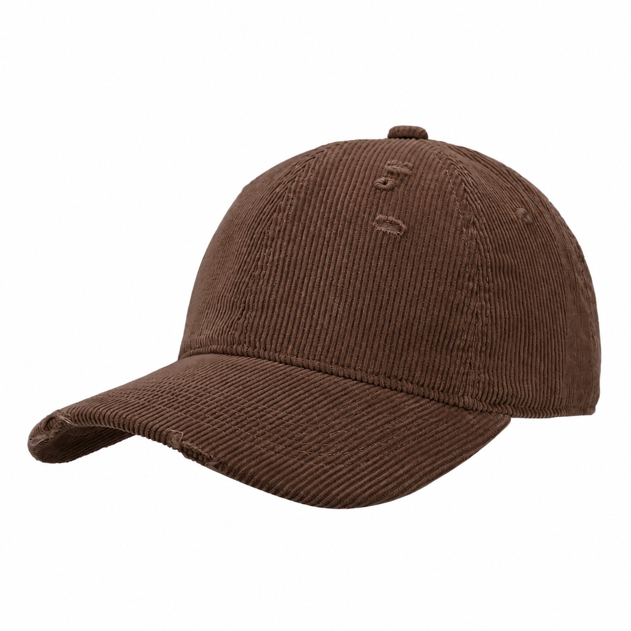 Corduroy Peaked Baseball Cap — Coffee Brown