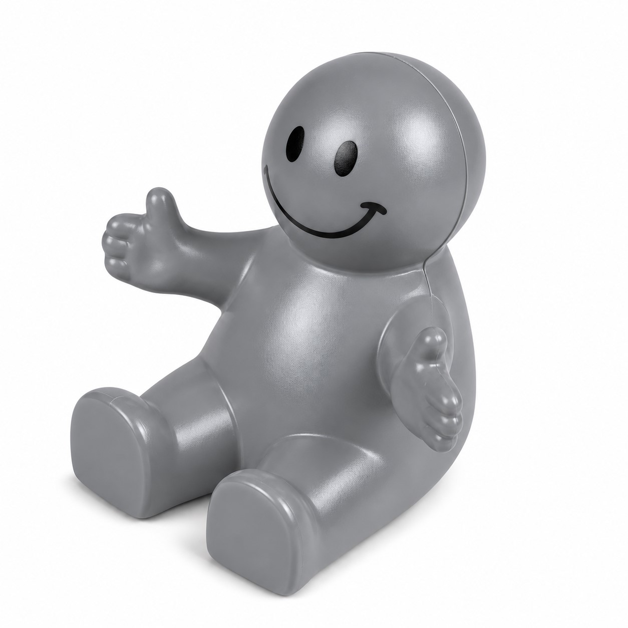 Smiley Stress Toy Phone Holder — Gray