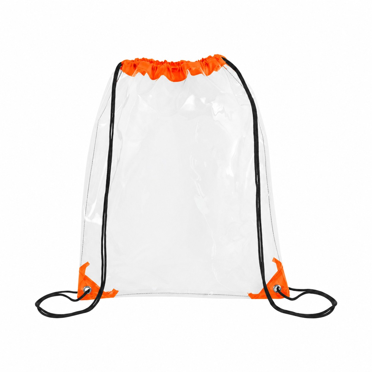 Metal Grommets PVC Drawstring Bag — Orange