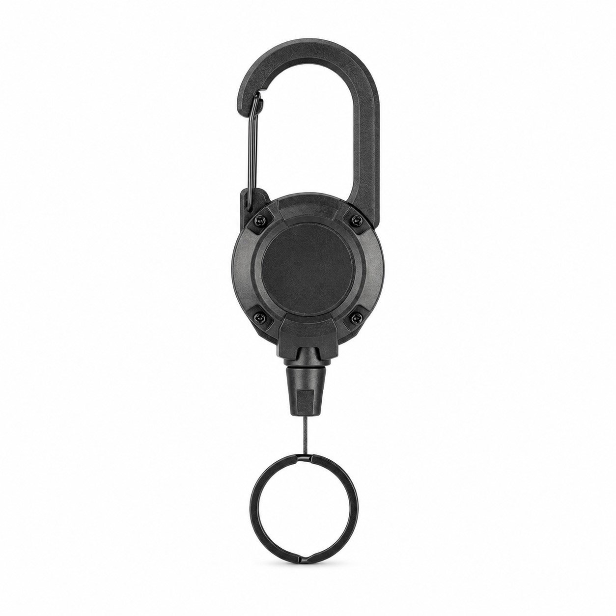 Stainless Steel Retractable Carabiner Keychain — view 2