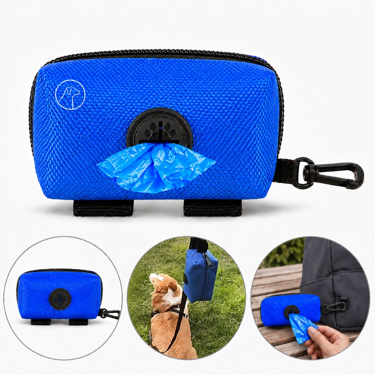 Zippered Oxford Pet Waste Bag Pouch — view 1