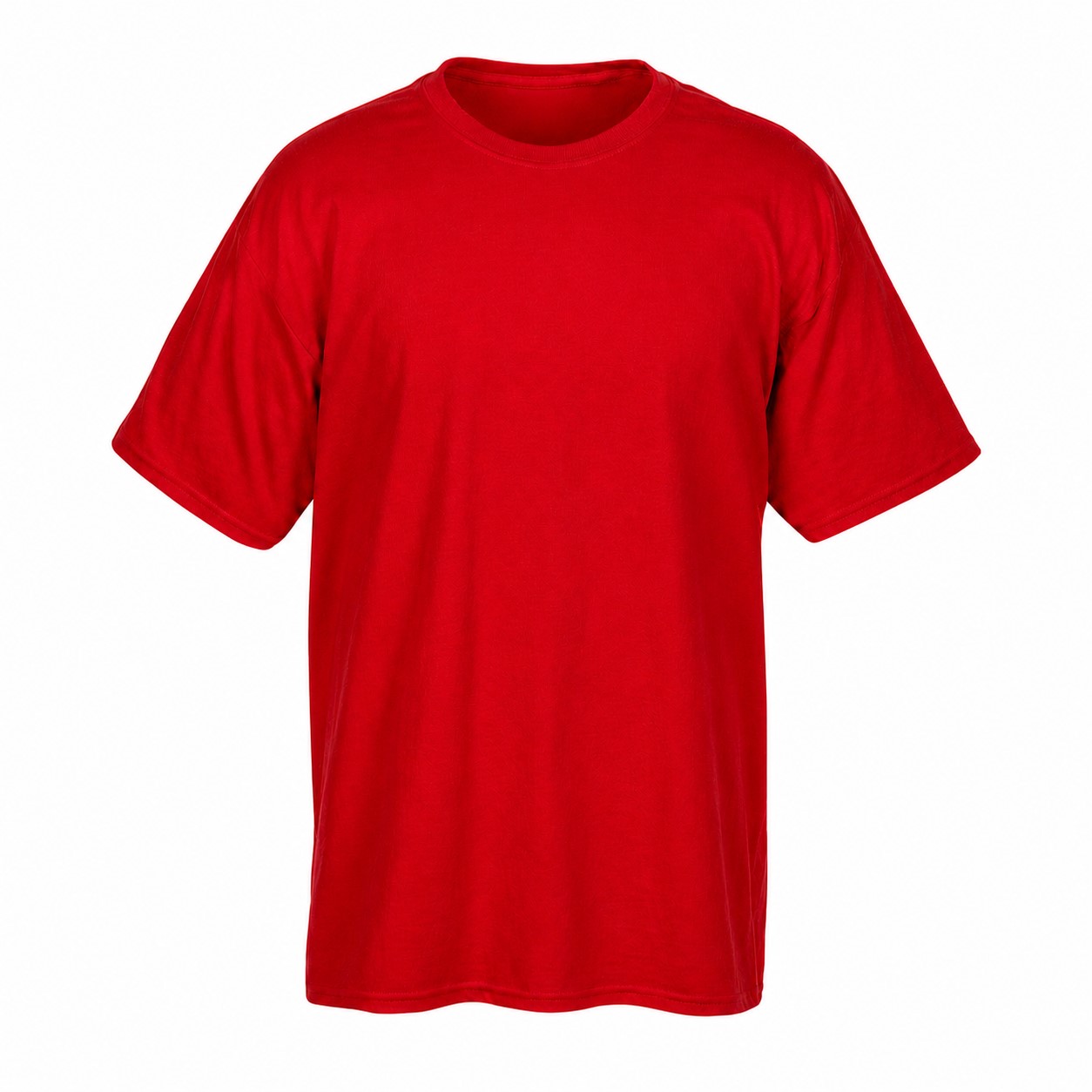 Cotton Polyester Crewneck T Shirt — Red