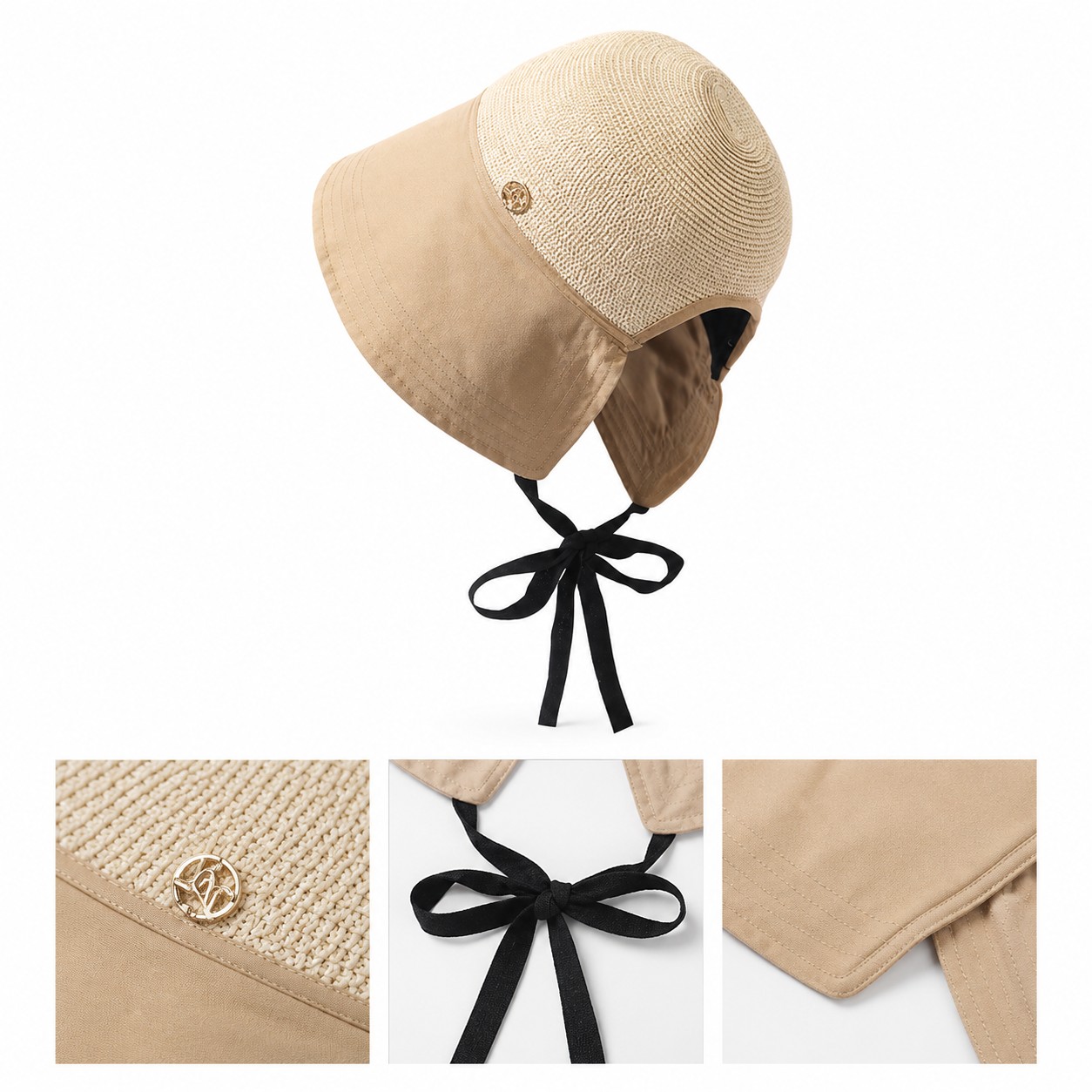 Straw Fisherman Sun Hat With Chin Ties