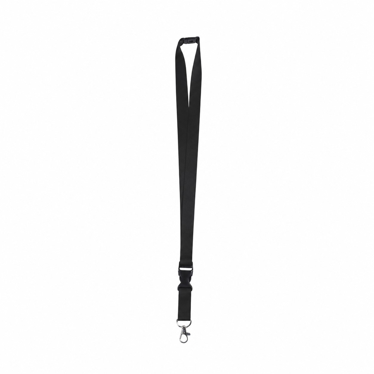 Polyester Breakaway Lanyard With Buckle Release — Black