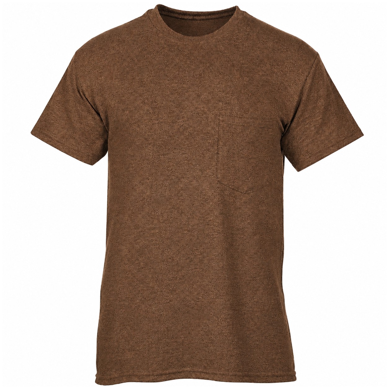 Cotton-Polyester Blend Pocket T-Shirt — Brown