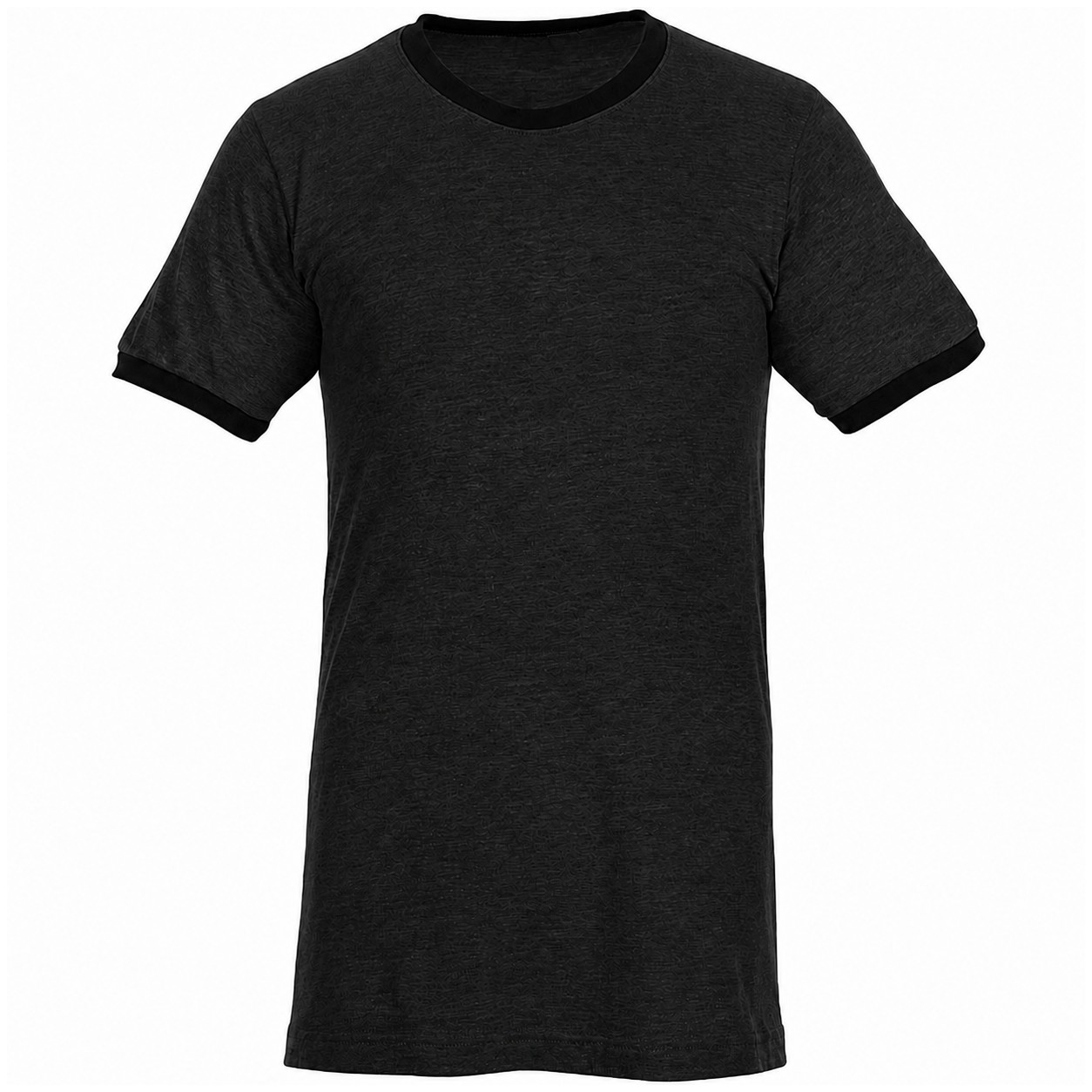 Fine Jersey Ringer Cotton Tee — Black