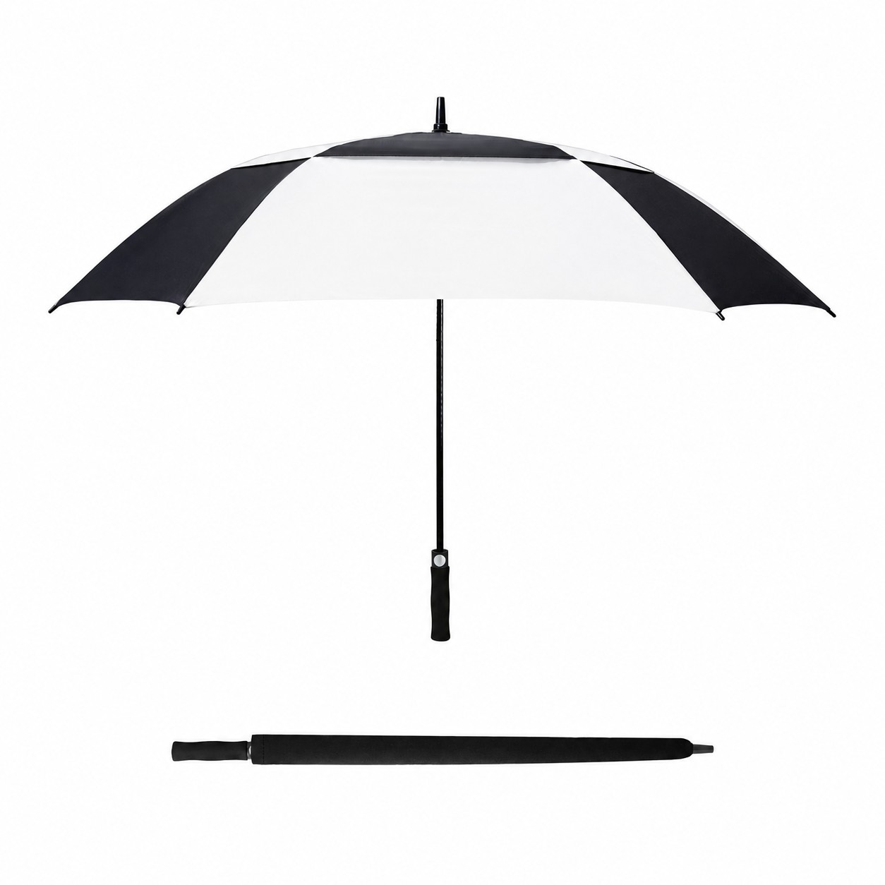 Square Vented Golf Umbrella — White
