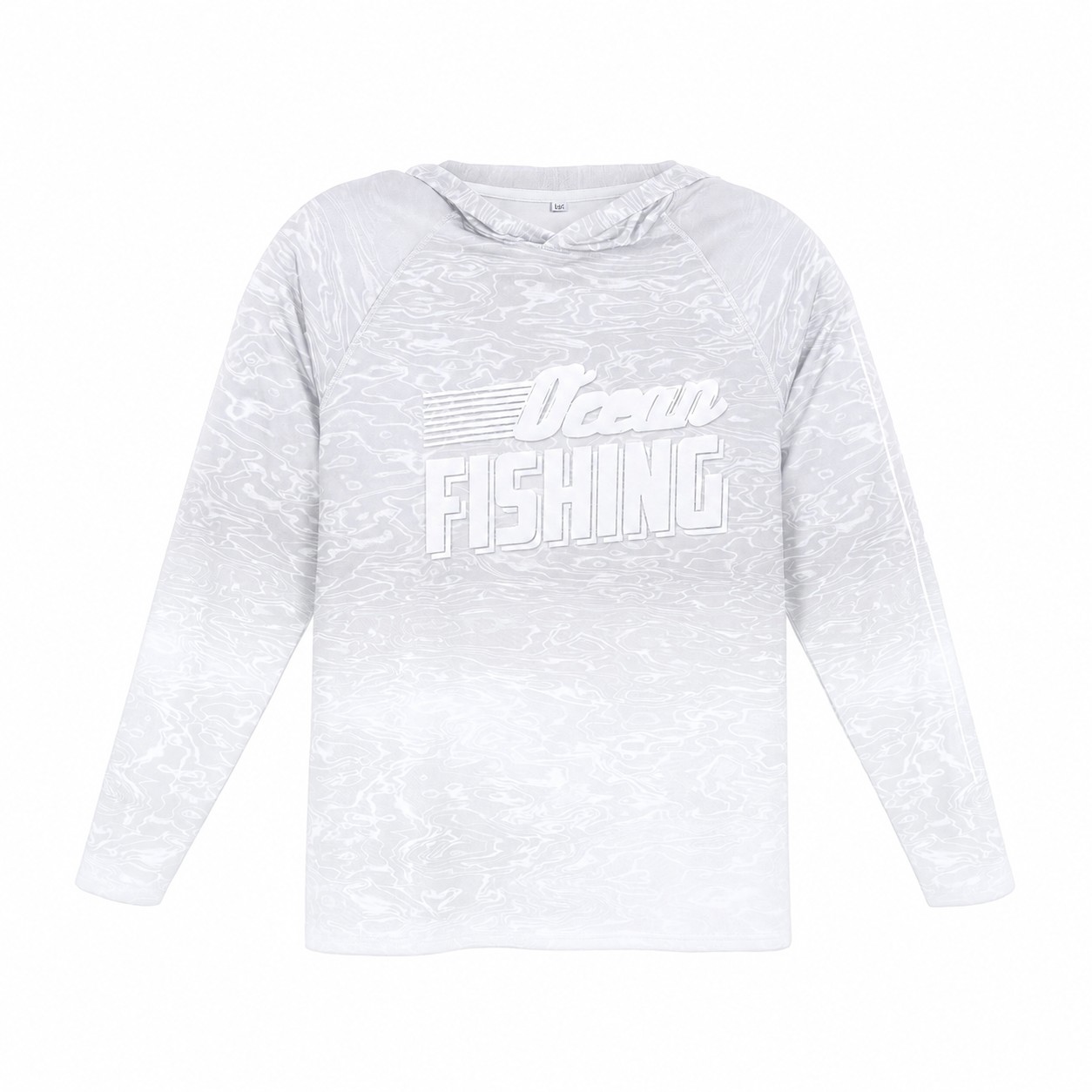 Fishing Sun Hoodie — Clear White