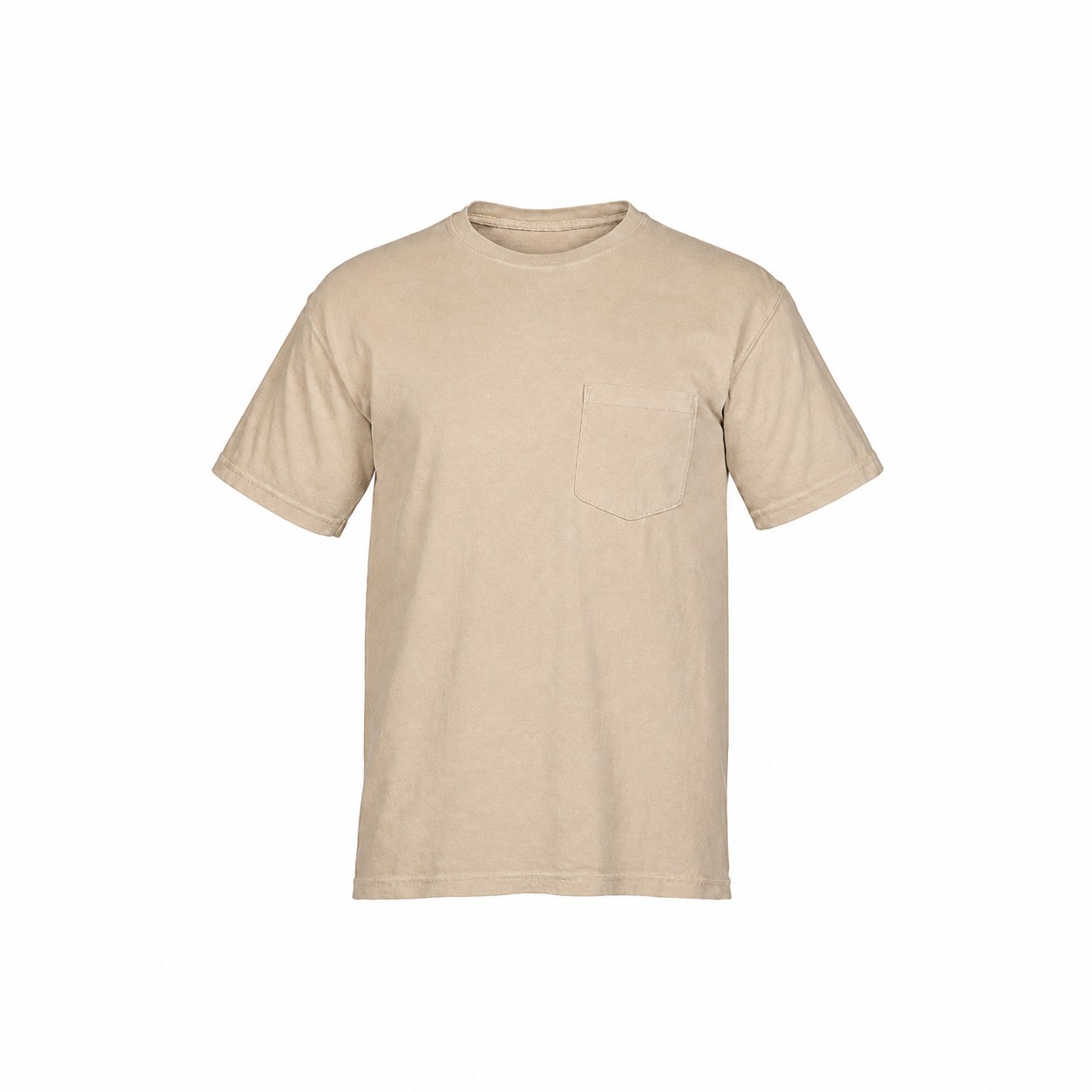 Garment Dyed Cotton Pocket Shirt — Beige
