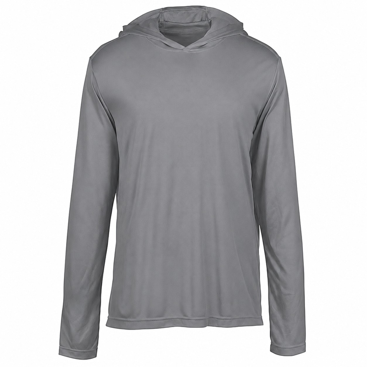 Polyester Hooded Long Sleeve Shirt — Gray