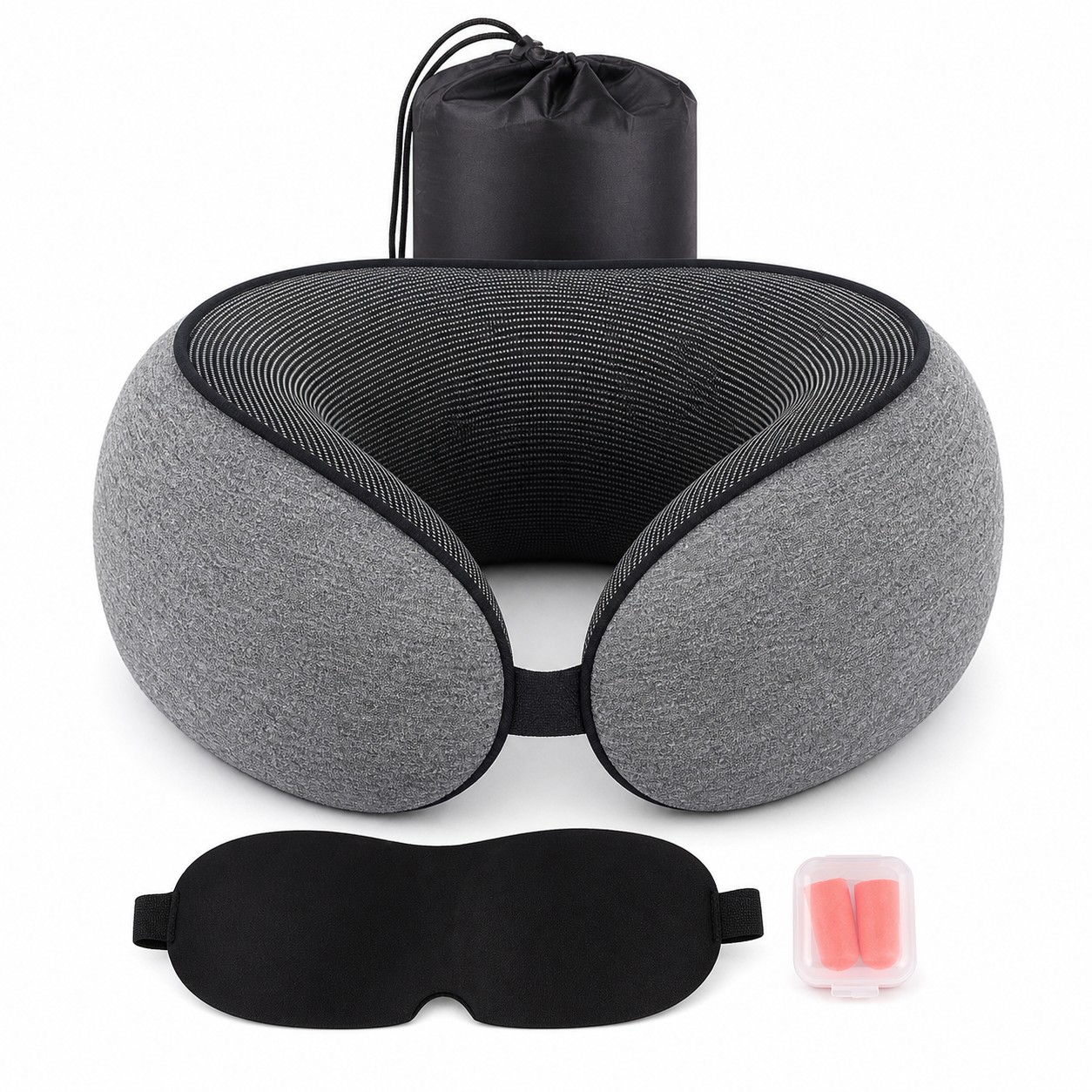 U-Shaped Memory Foam Travel Pillow Set — view 2