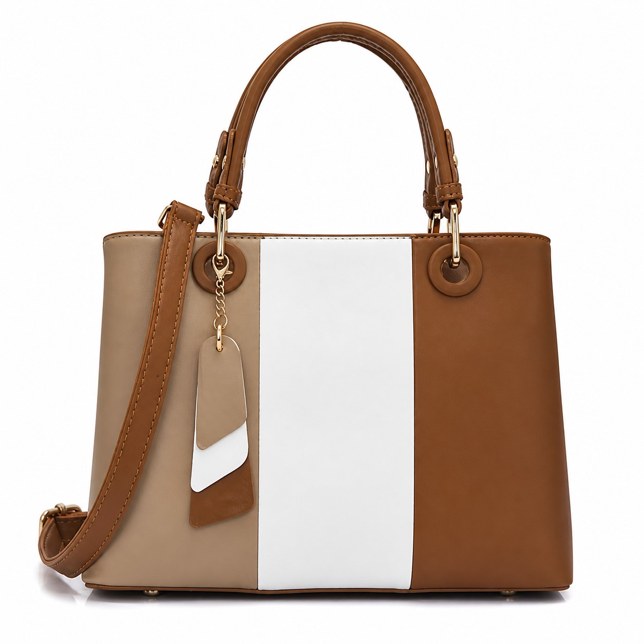 Polyester Color Block Handbag Tote — view 2
