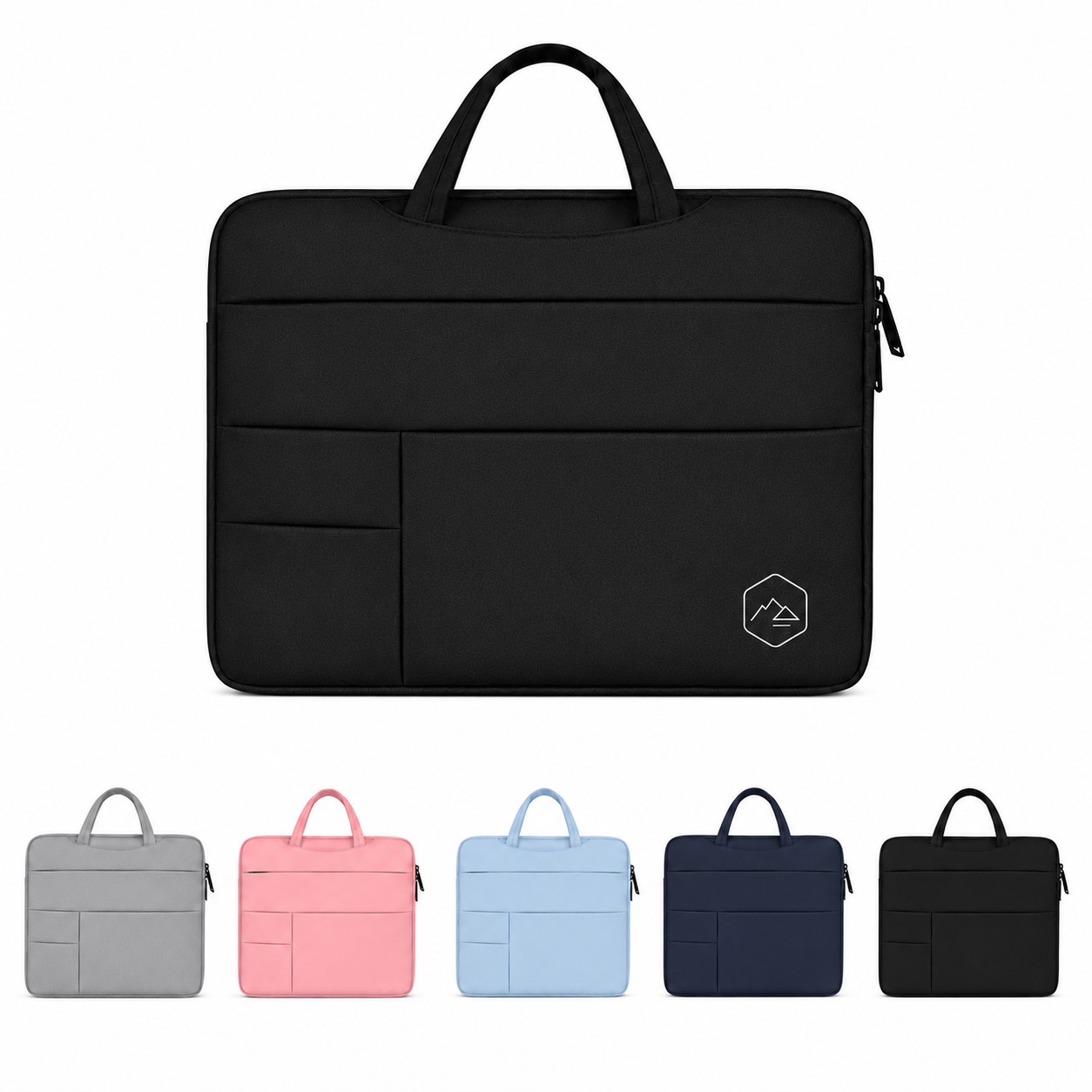 Handled Polyester Laptop Sleeve Bag With Front Pocket
