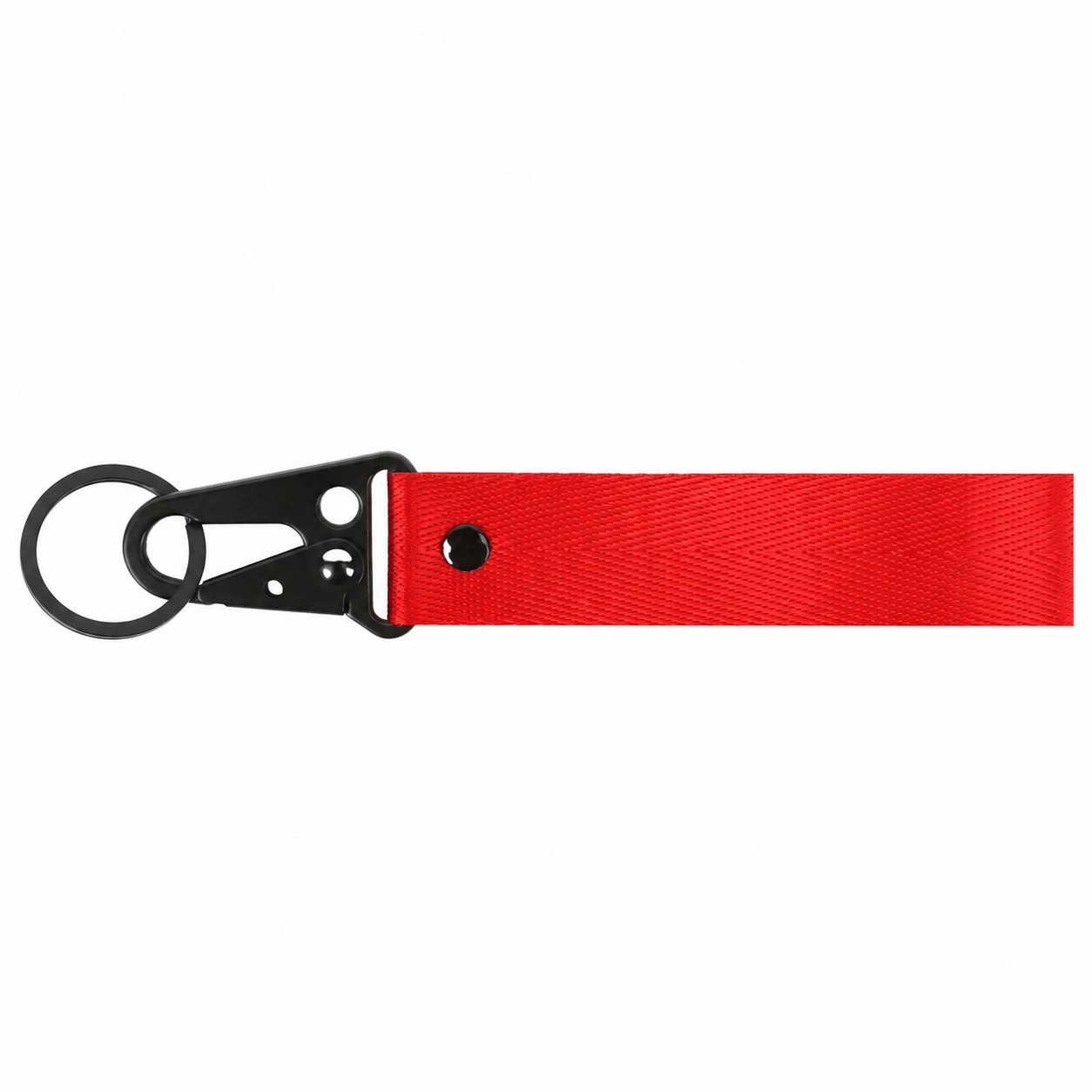 Wristlet Keychain With Black Buckle — Red