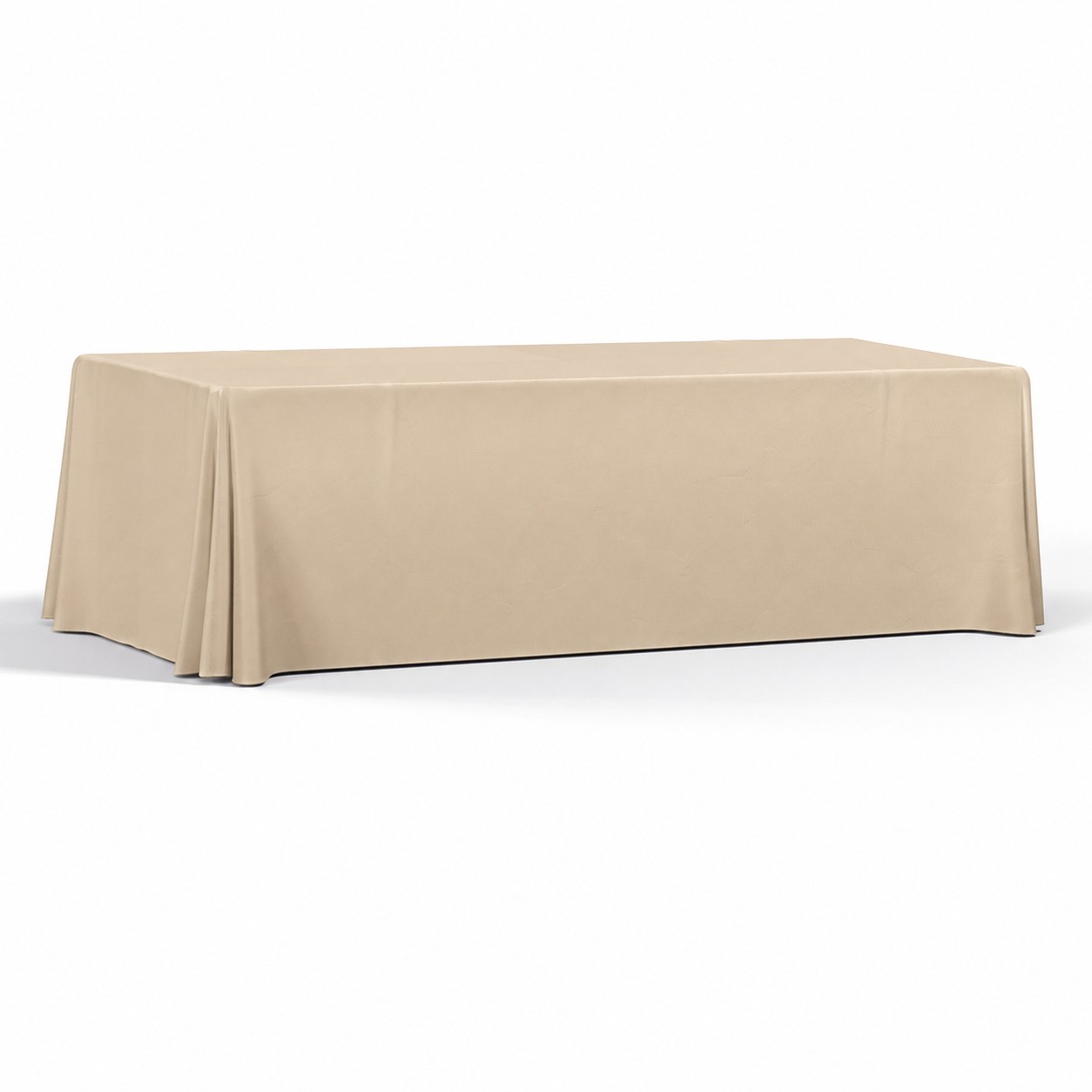 Four Side 8' Polyester Table Throw — Beige