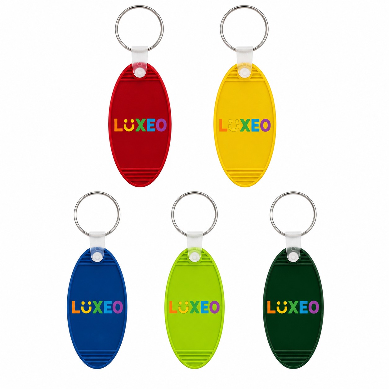 Retro Oval Plastic Keytag Ring