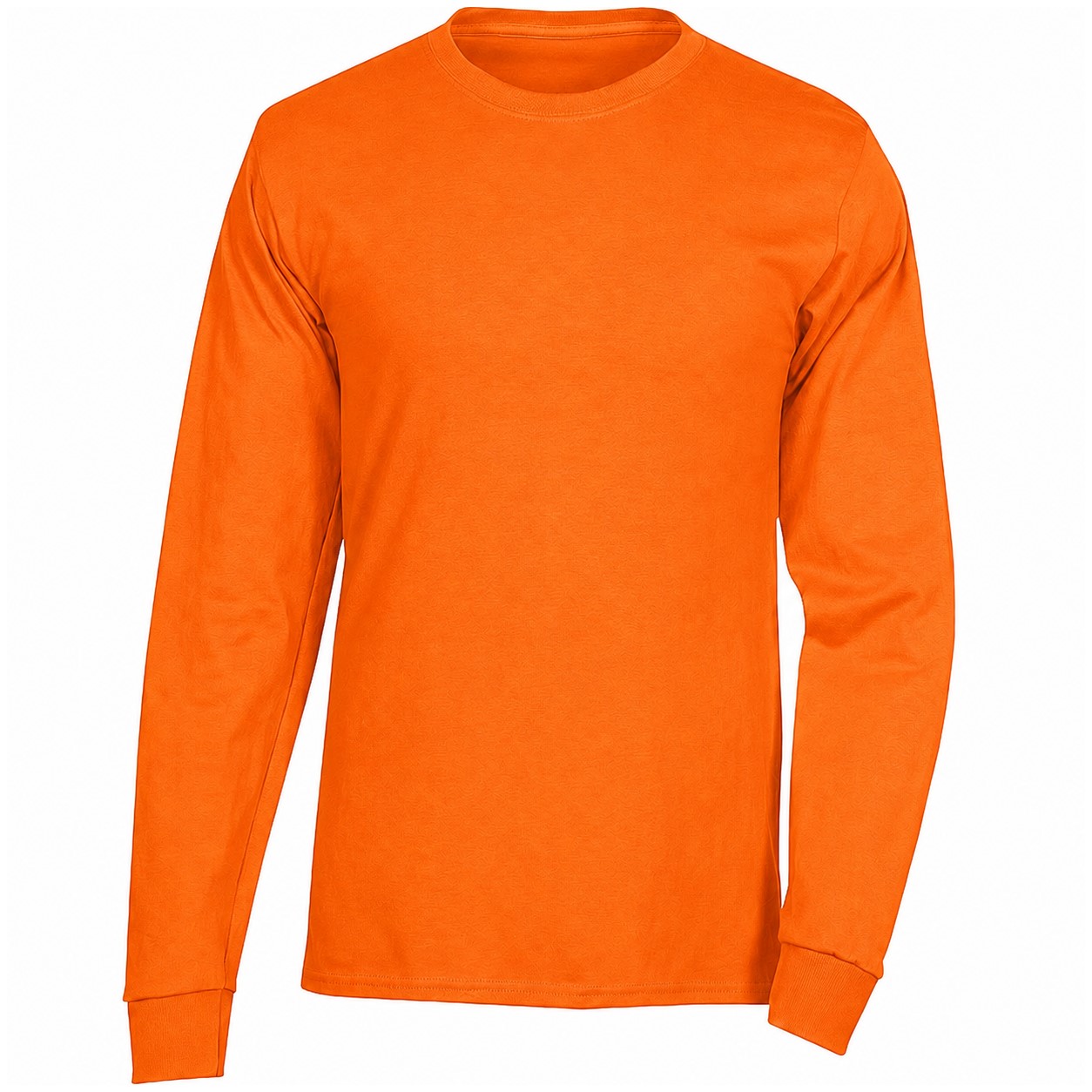 Cotton Long Sleeve Crewneck T-Shirt — Orange