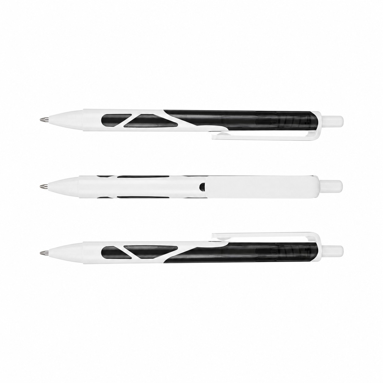 Translucent Barrel Retractable Ballpoint Pen — Black