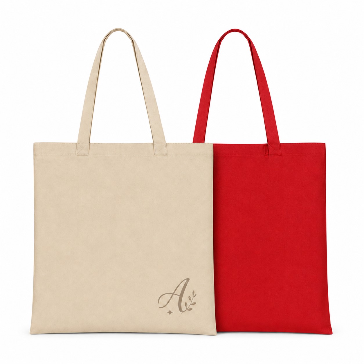 Long Handle Cotton Canvas Shoulder Tote