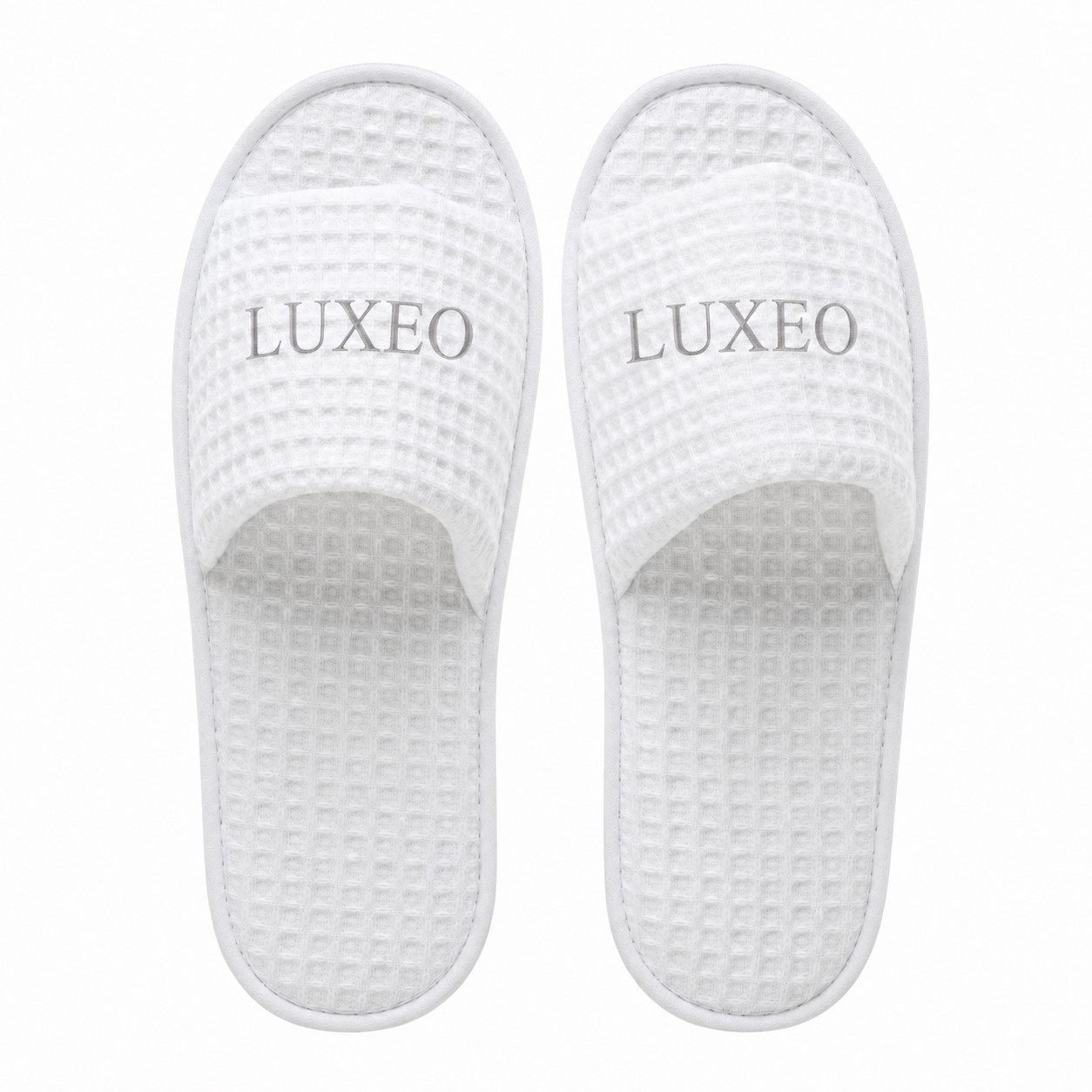 Cotton Waffle Open Toe Guest Slippers