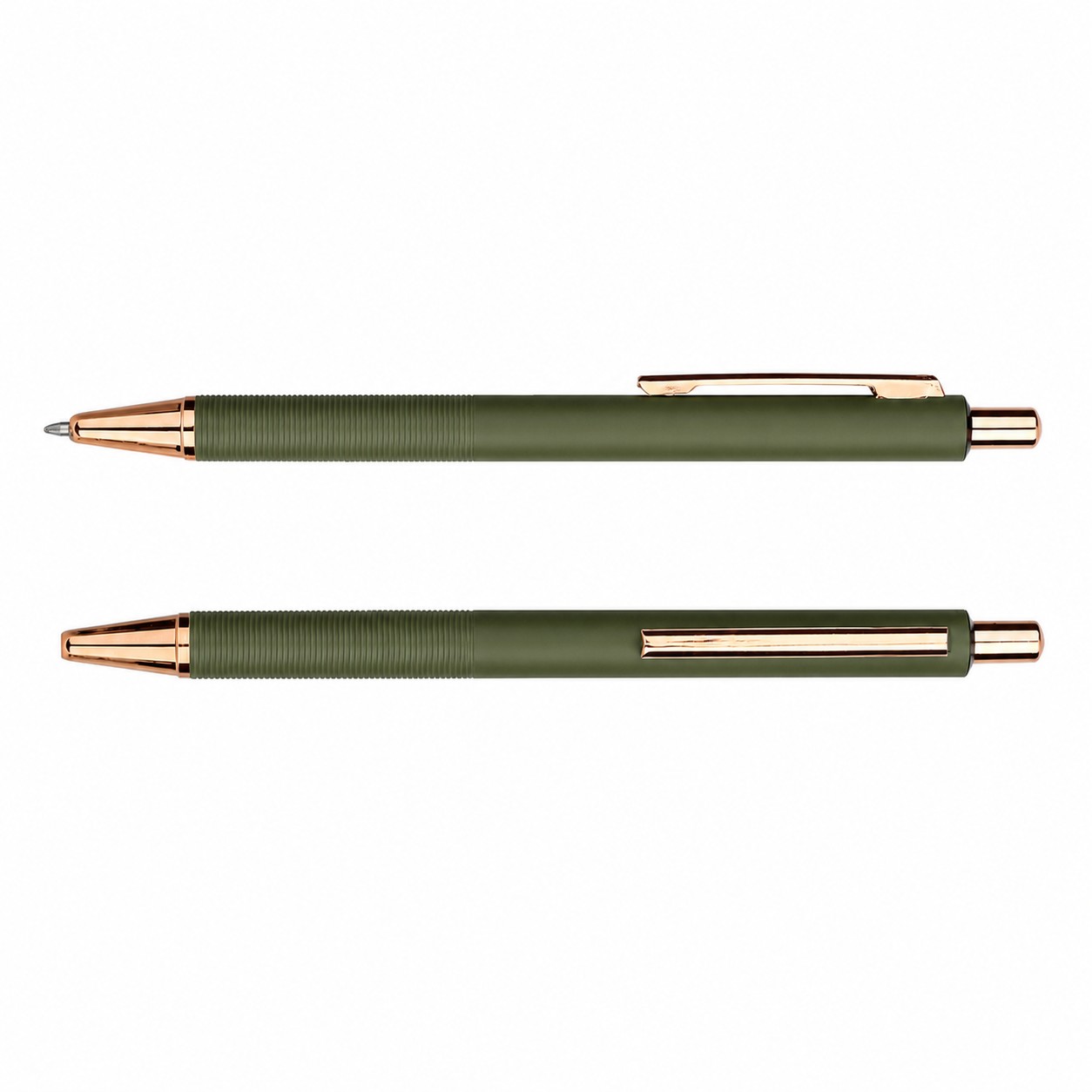 Rose Gold Accent Aluminum Pen — Army Green