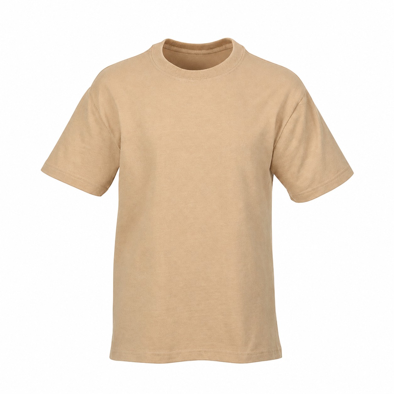Heavyweight Cotton Polyester Crewneck Shirt — Tan Beige