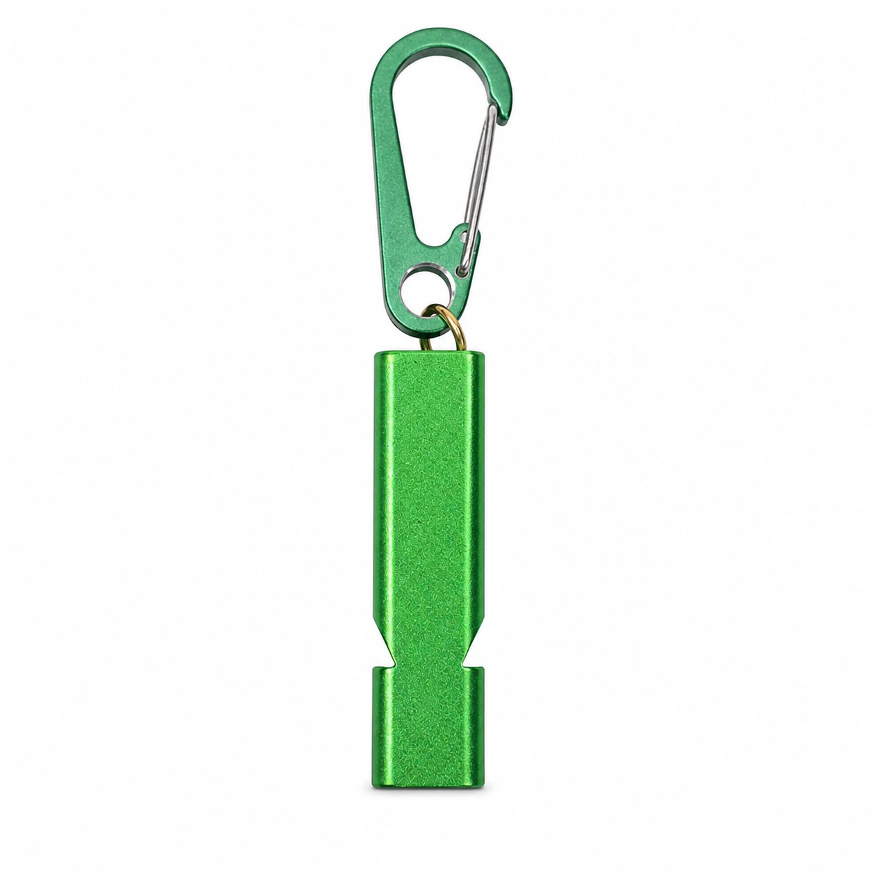 Carabiner Double Tube Aluminum Whistle — view 2