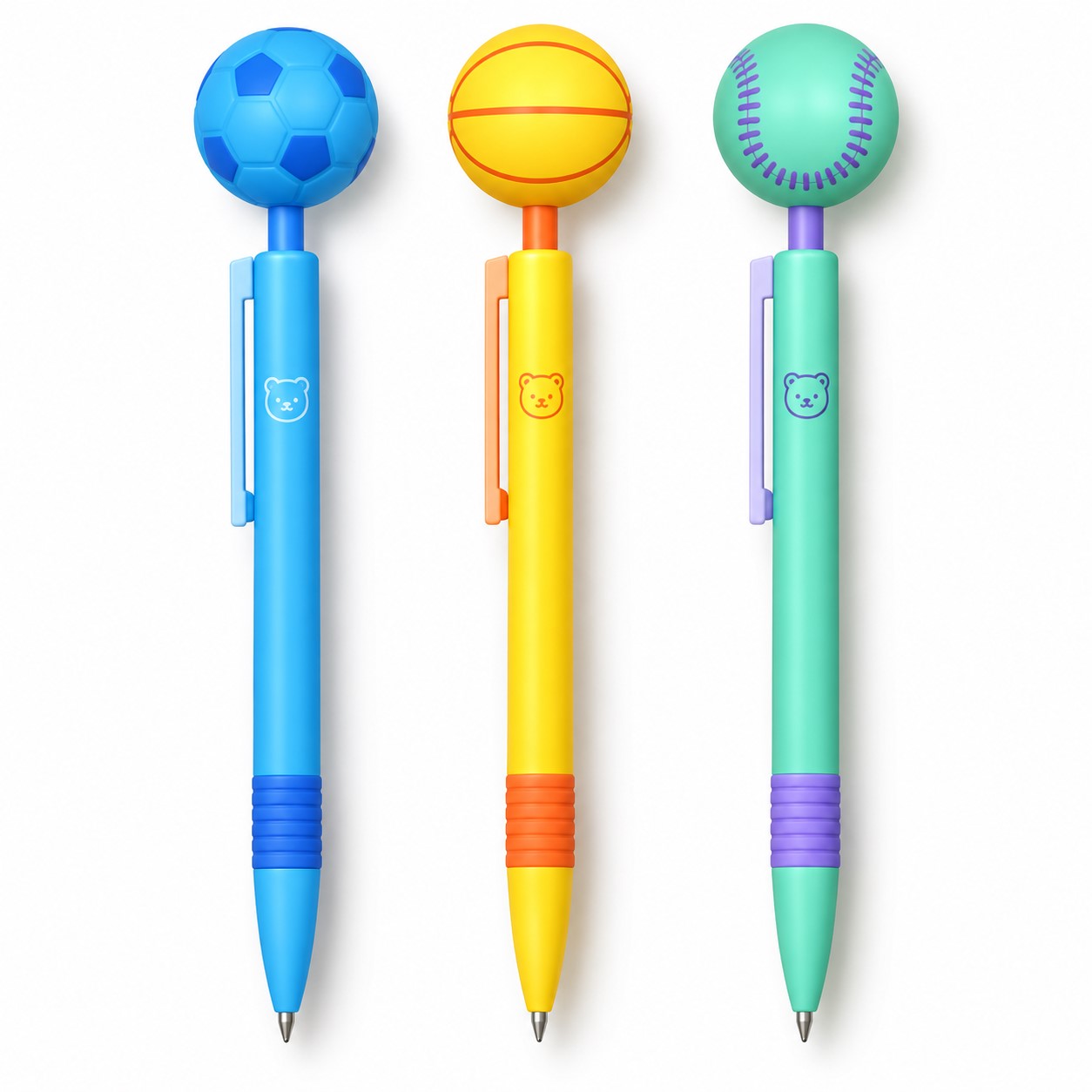 Soccer Ball Spinner Pen With Silicone Grip