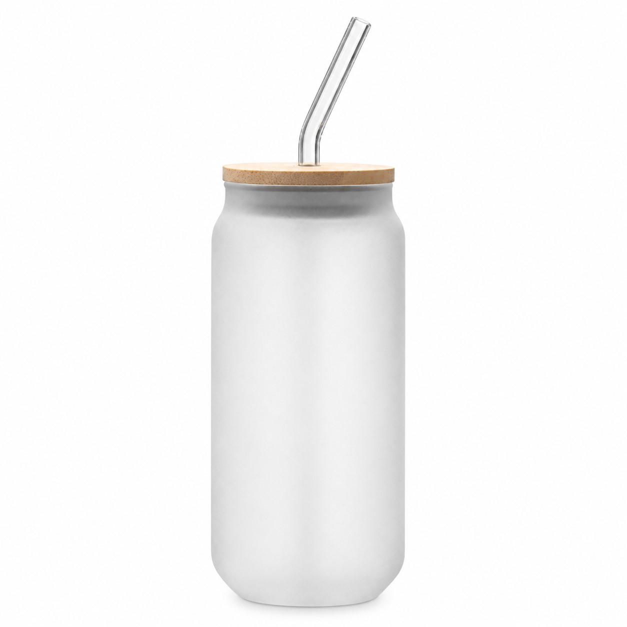 Borosilicate Glass Bottle With Bamboo Lid And Straw — view 2